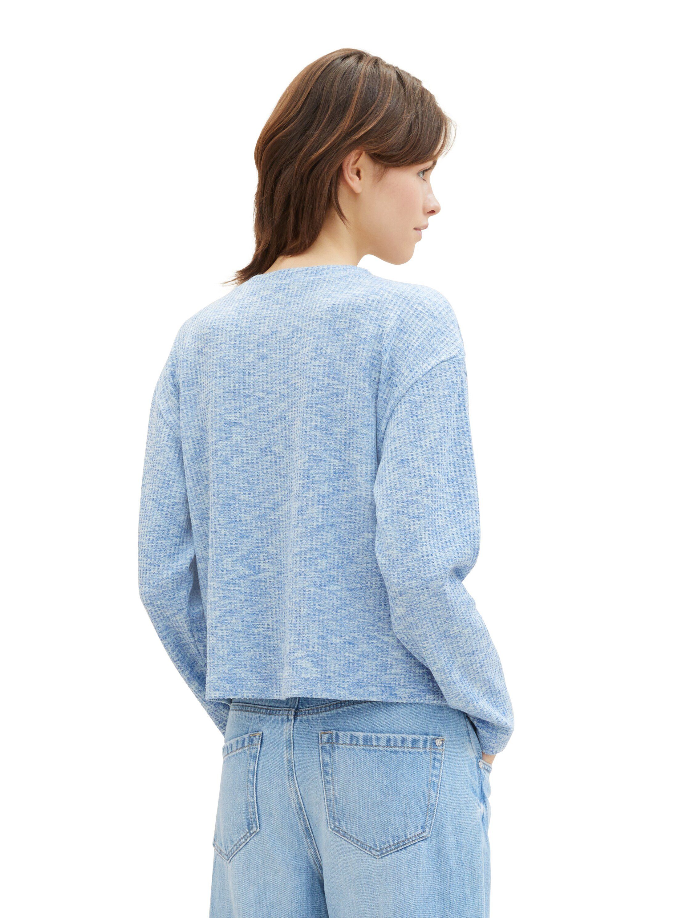 Tom Tailor Denim Shirt met ronde hals met lange mouwen en viscose