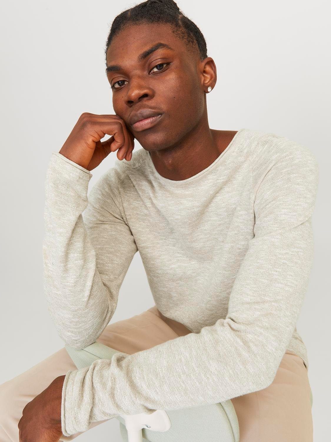 Jack & Jones Gebreide trui JJELINEN KNIT CREW NECK SN