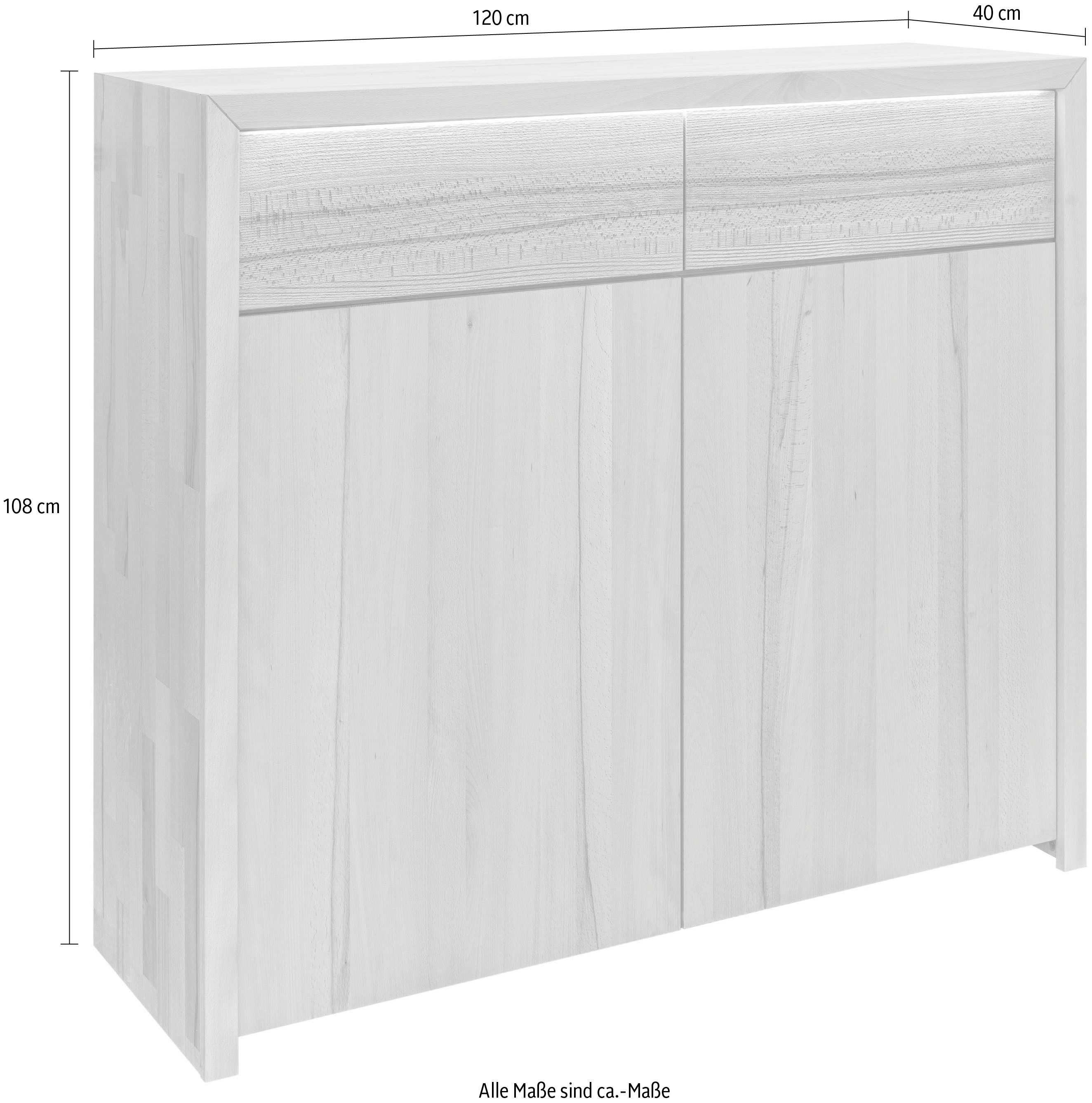 Home affaire Kast Léopoldine Commode van kernbeuken, incl. LED-verlichting