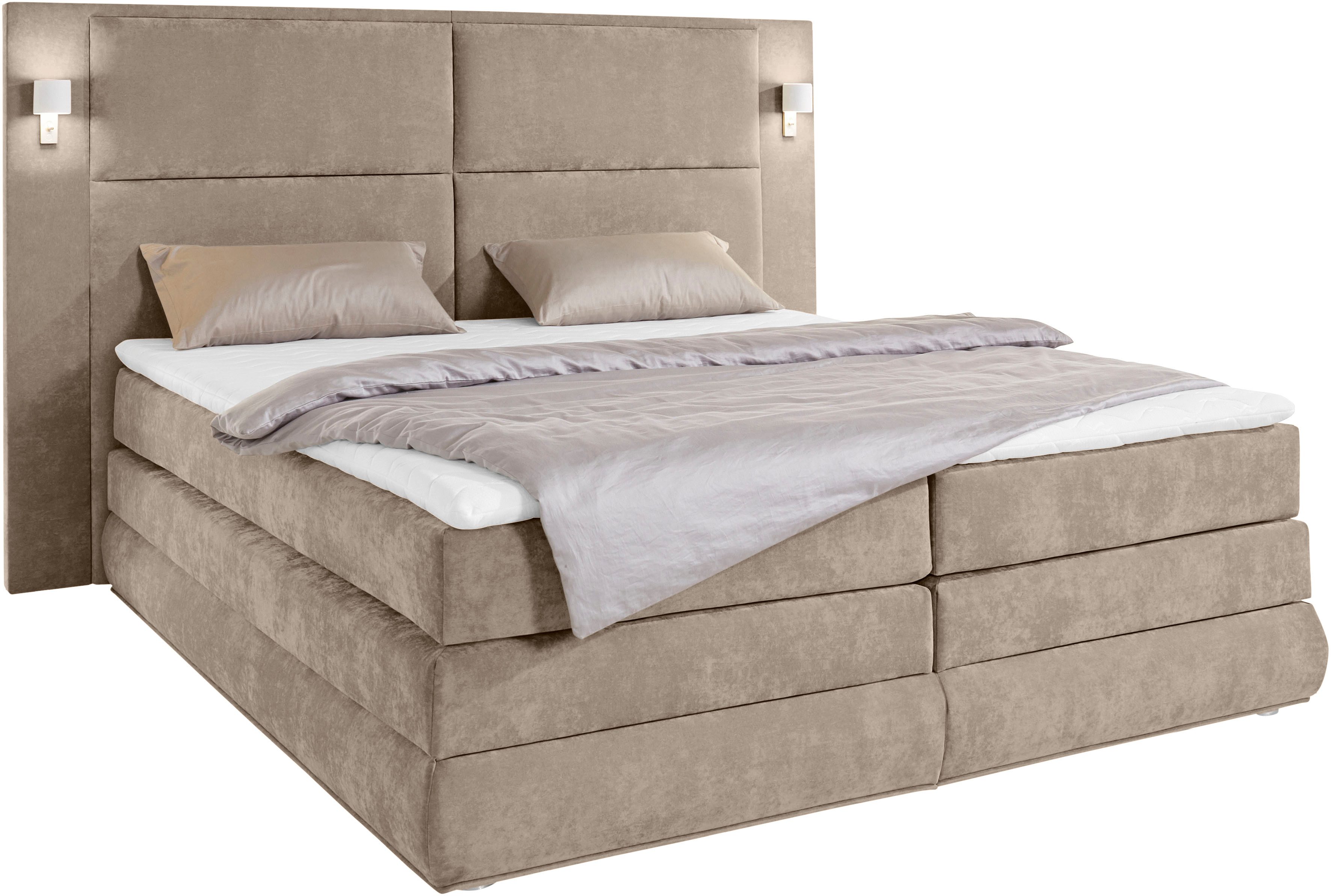 COLLECTION AB Boxspring Copenhagen inclusief bedkist, topmatras, naar keuze met ledverlichting