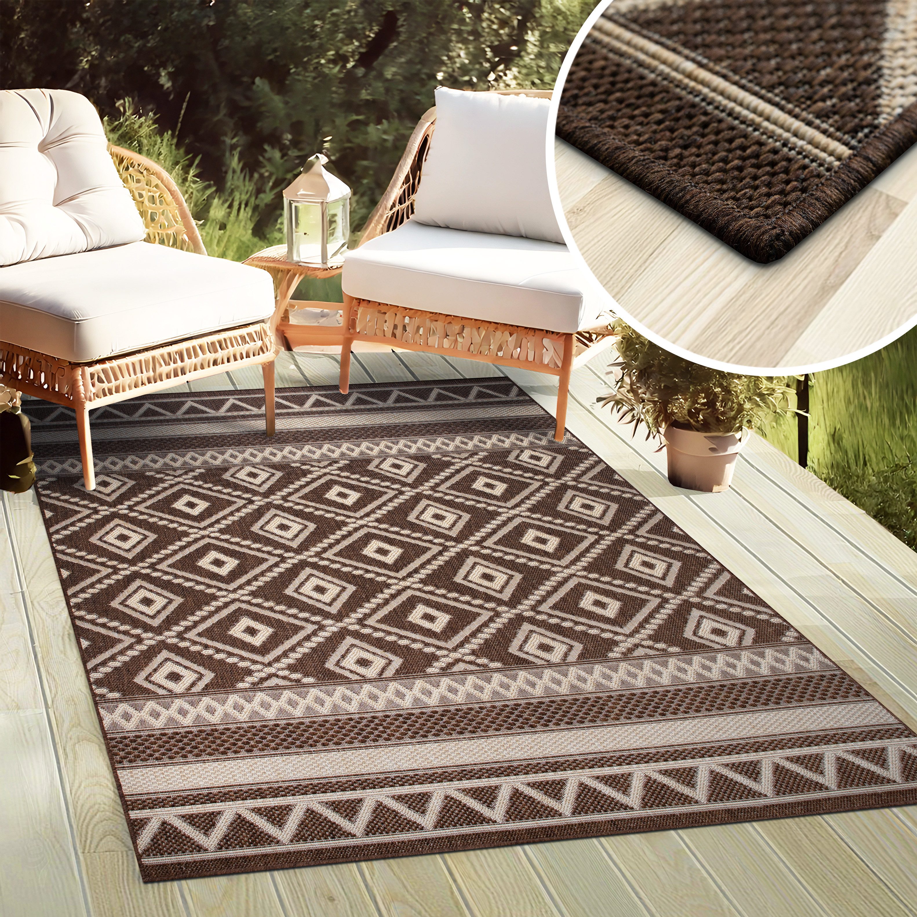 my home Vloerkleed Toronto is ook als loper verkrijgbaar Geschikt voor binnen en buiten, sisal-look, weerbestendig & uv-bestendig, boho