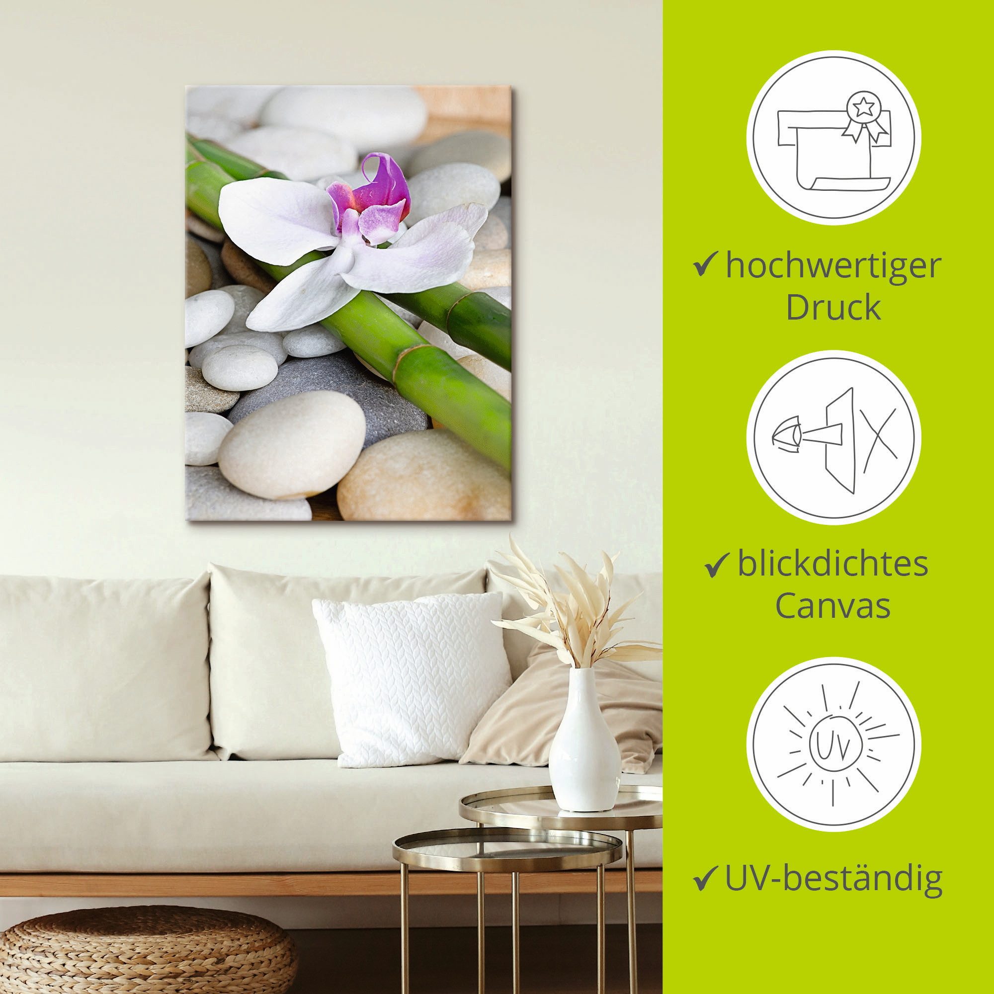Artland Artprint Zen orchidee als artprint van aluminium, artprint op linnen, muursticker, verschillende maten
