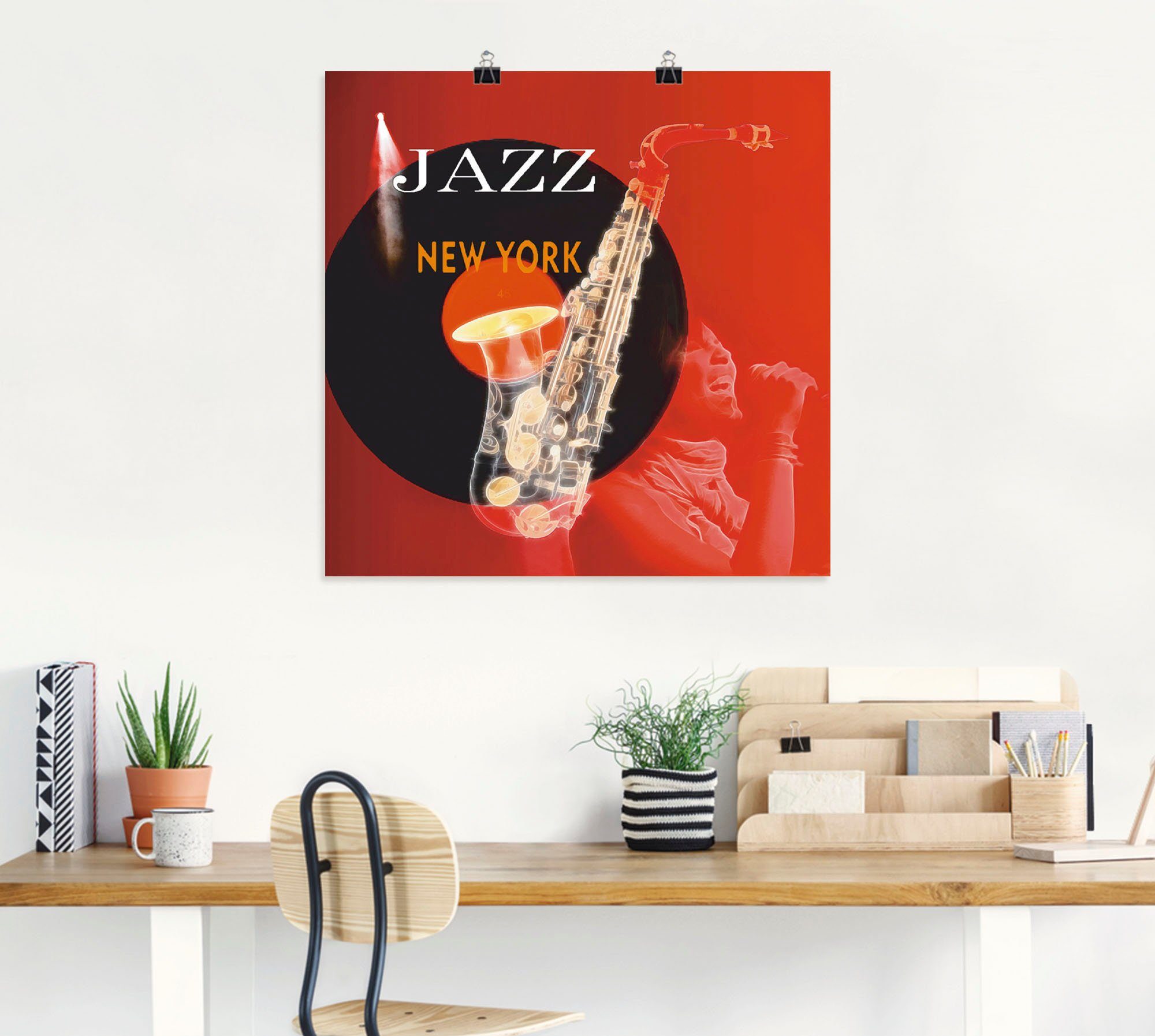Artland Artprint Muziek abstracte collage als artprint op linnen, poster in verschillende formaten maten