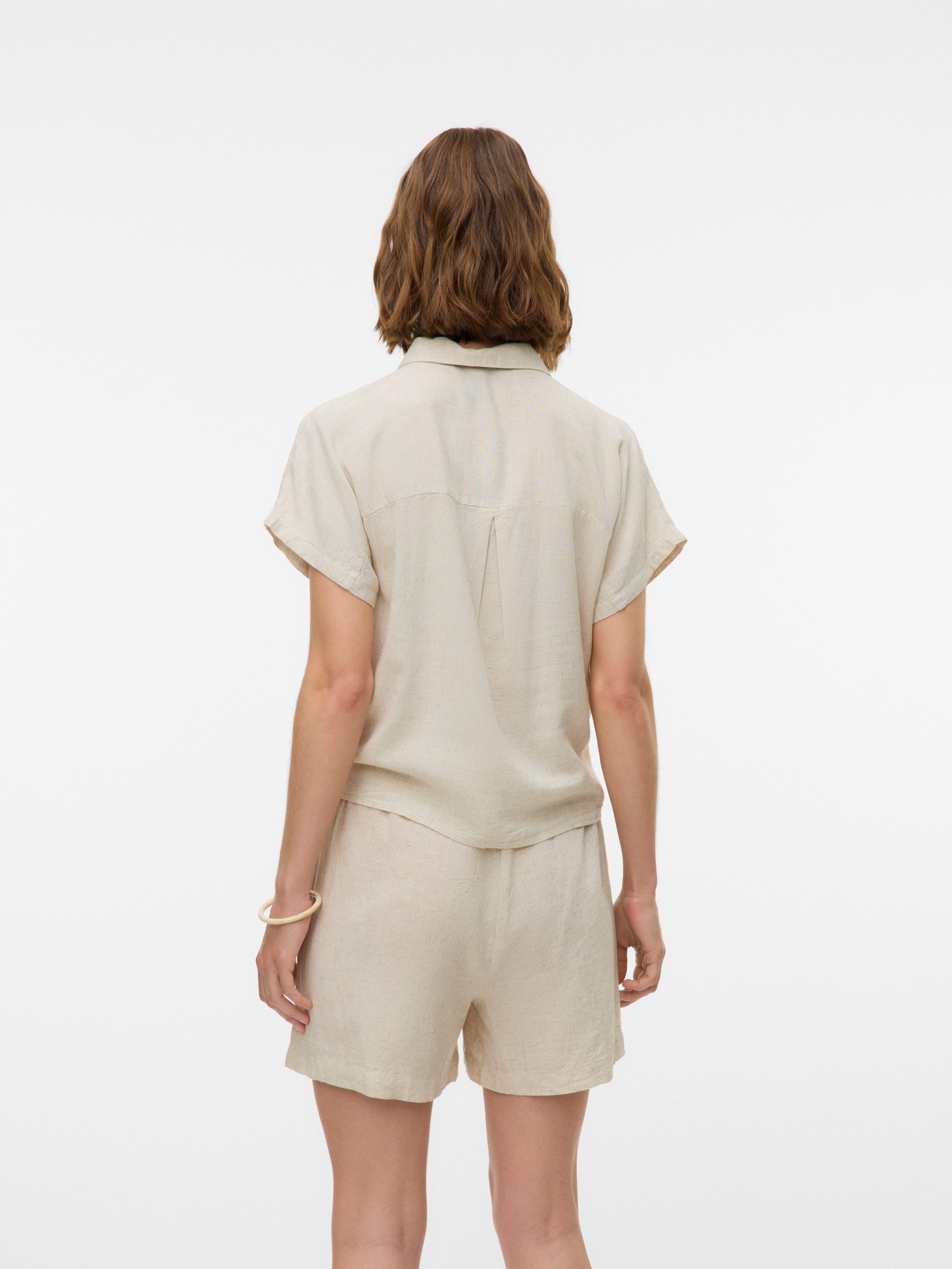 Vero Moda Blouse met korte mouwen VMTHEA SS TIE SHIRT WVN NOOS