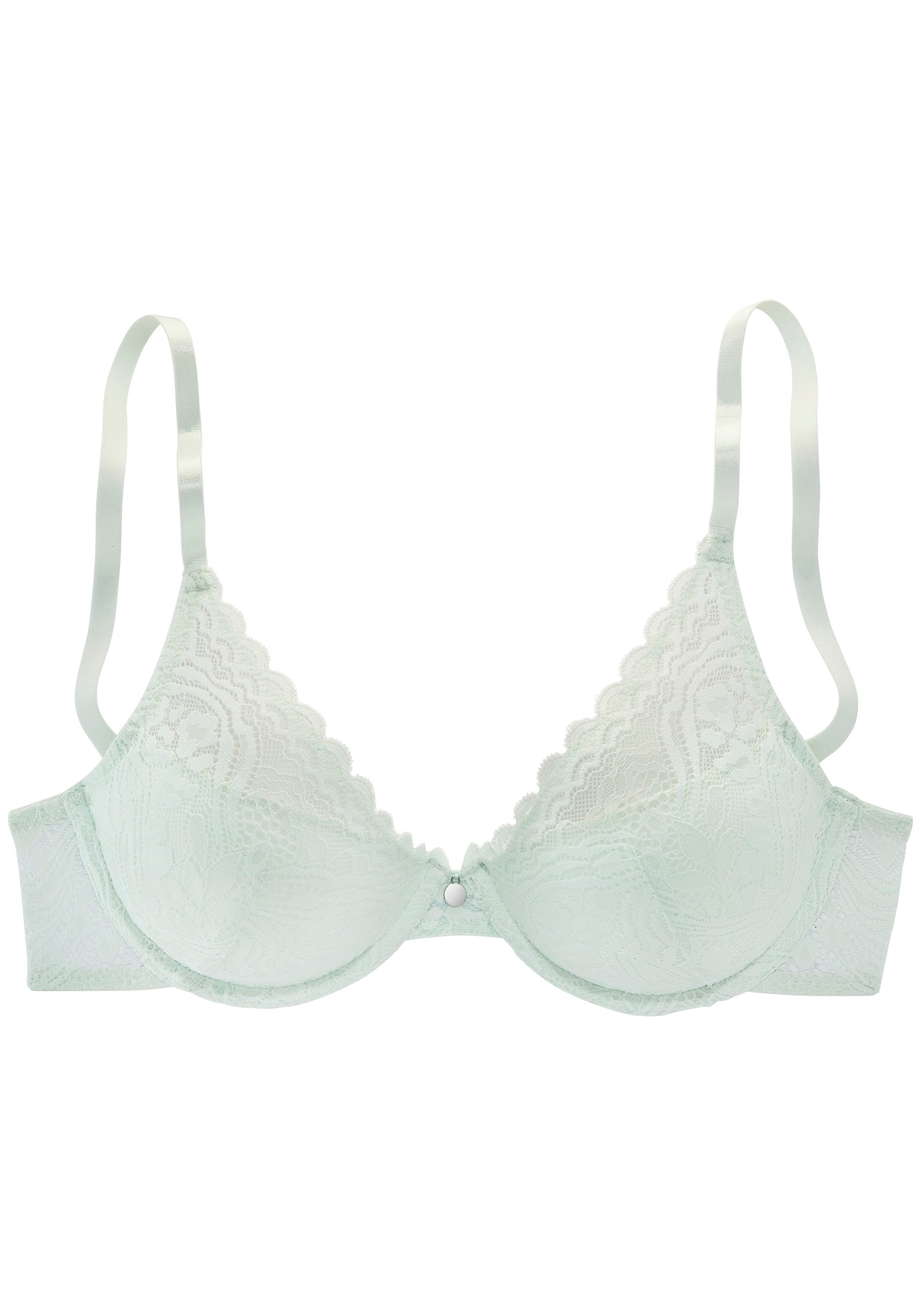 s.Oliver RED LABEL Beachwear Push-up-bh Danielle van stijlvol transparante kant in gebloemde look, dessous