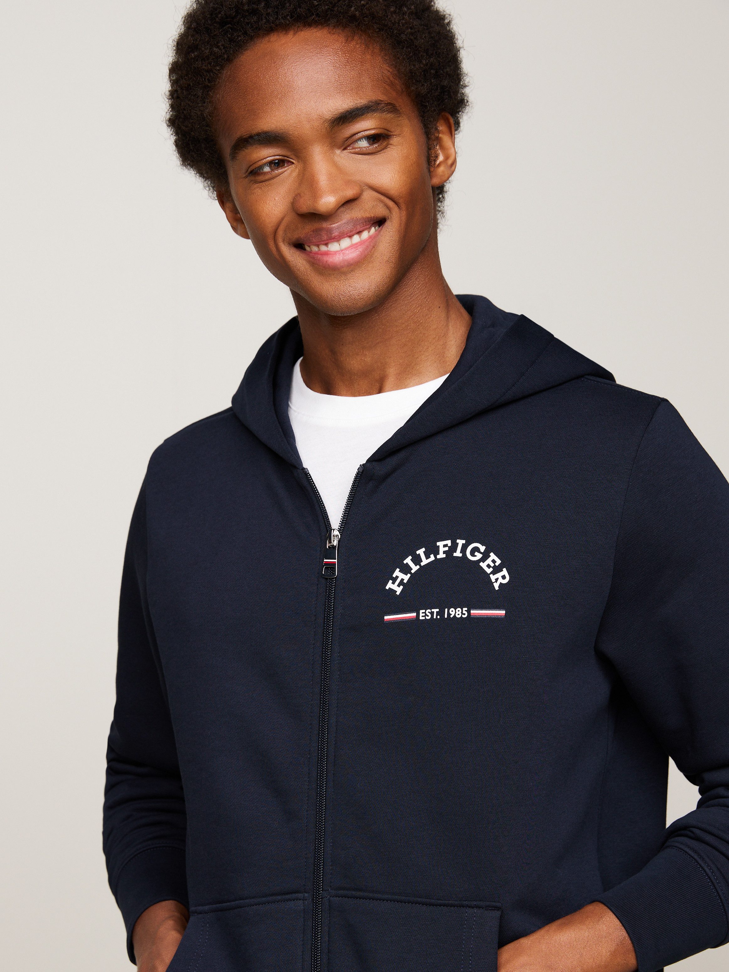 Tommy Hilfiger Capuchonsweatvest ROUNDALL HOODED ZIP THROUGH