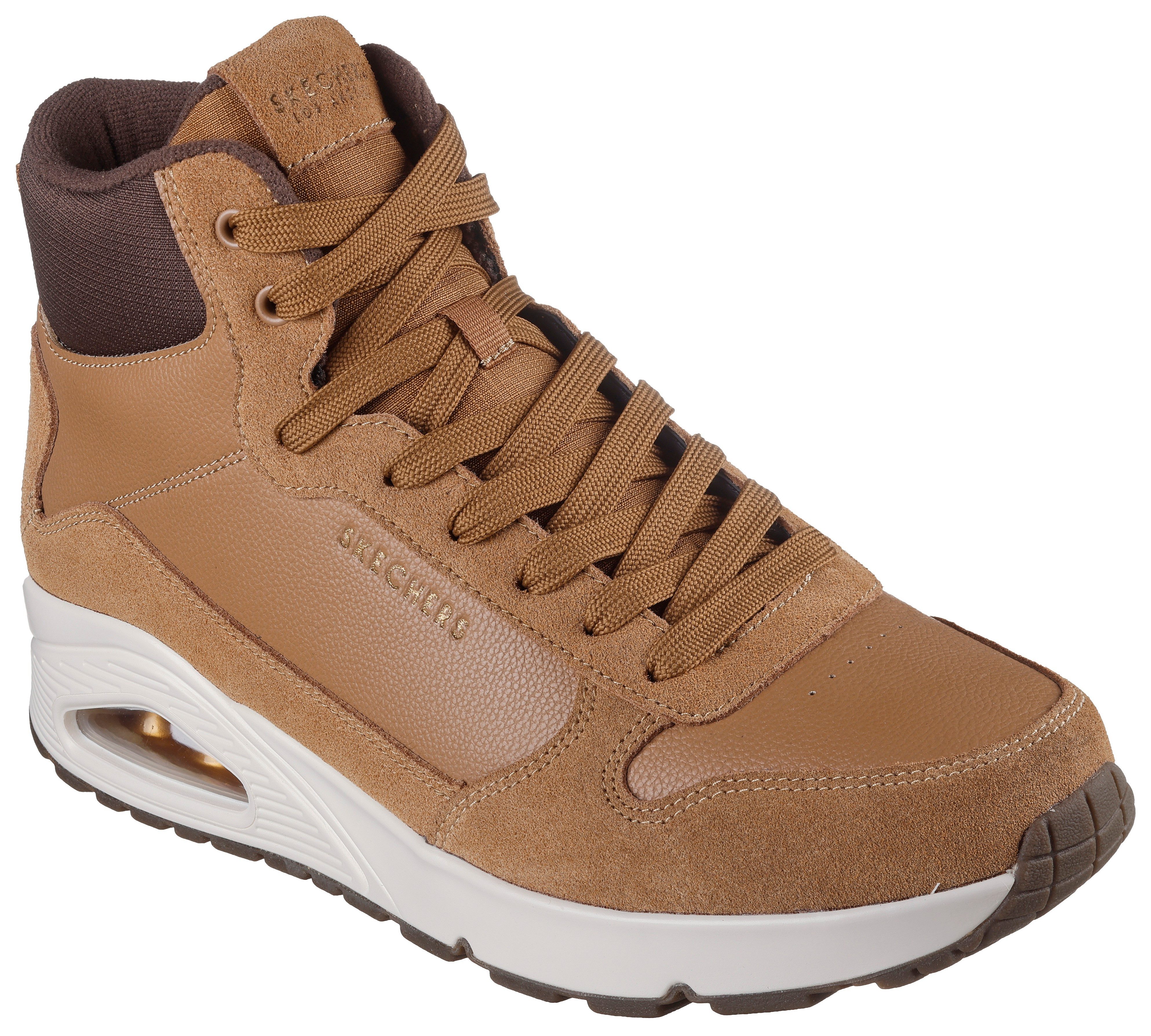 Skechers Sneakers Uno , mid cut sneaker, veterschoenen met gewatteerde schacht