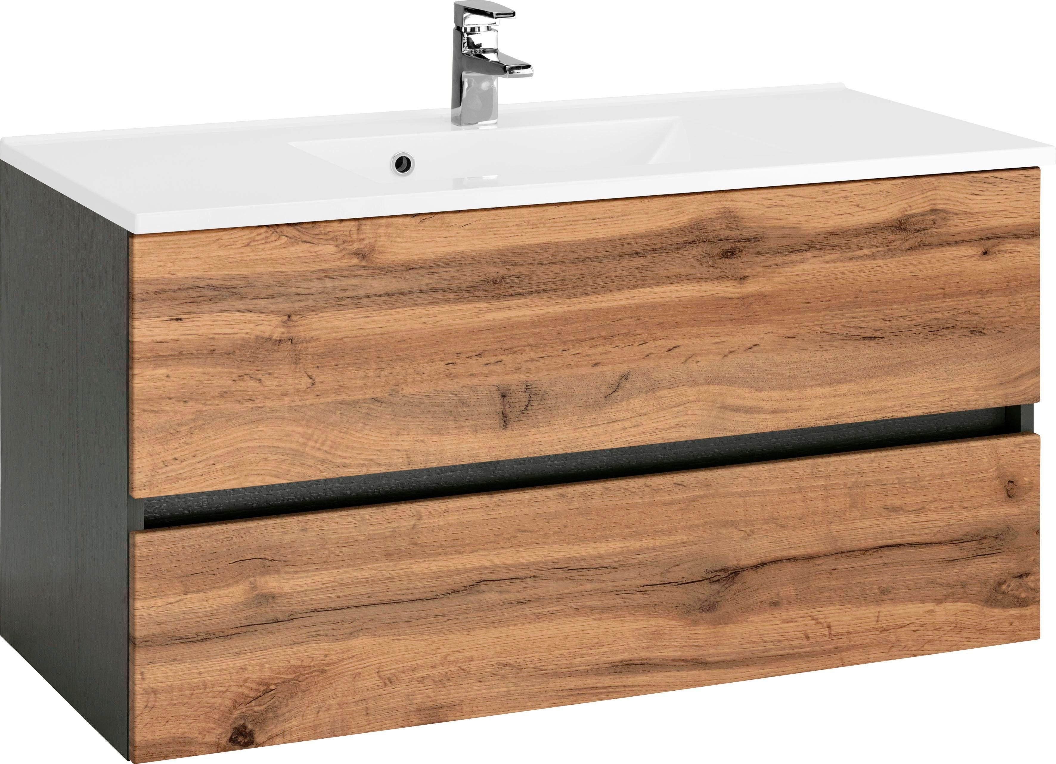 welltime Wastafelonderkast Lucca wastafelmeubels beige