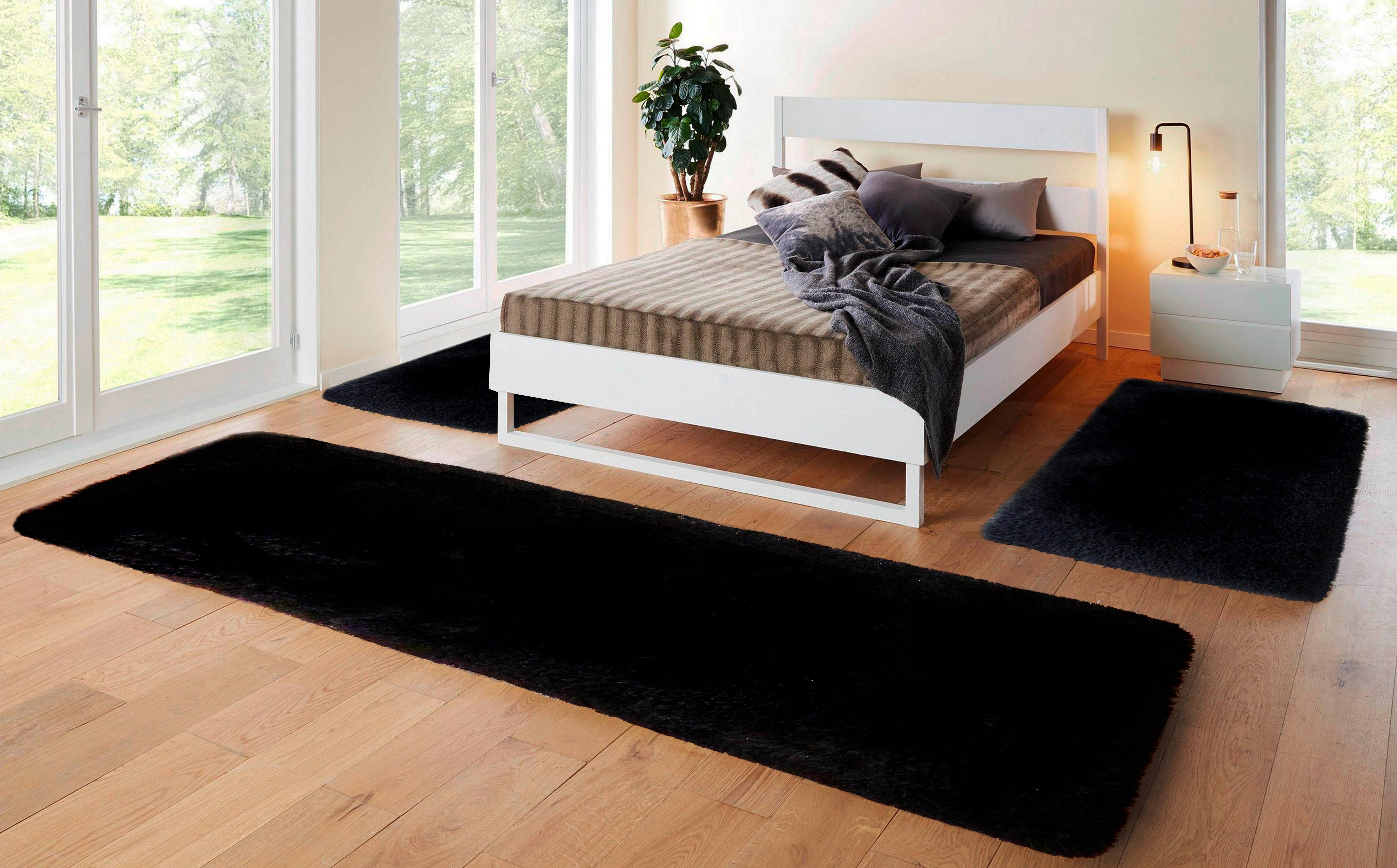 Guido Maria Kretschmer Home&Living Set slaapkamerkleedjes Micro exclusieve tapijt, zeer hoge pool, zacht door microvezel