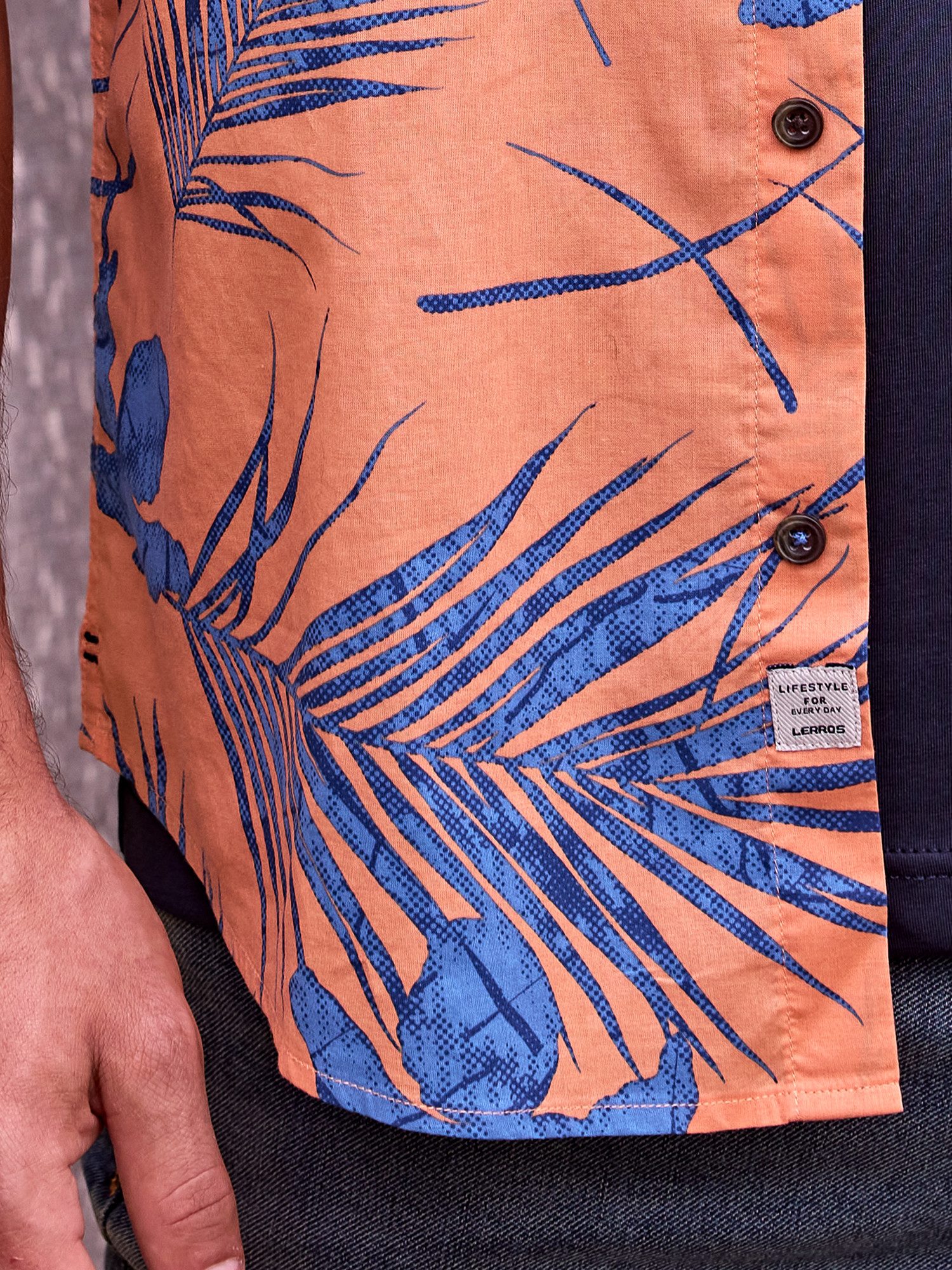 Lerros Overhemd met korte mouwen LERROS kortarmig heren overhemd, Hawaiian-stijl