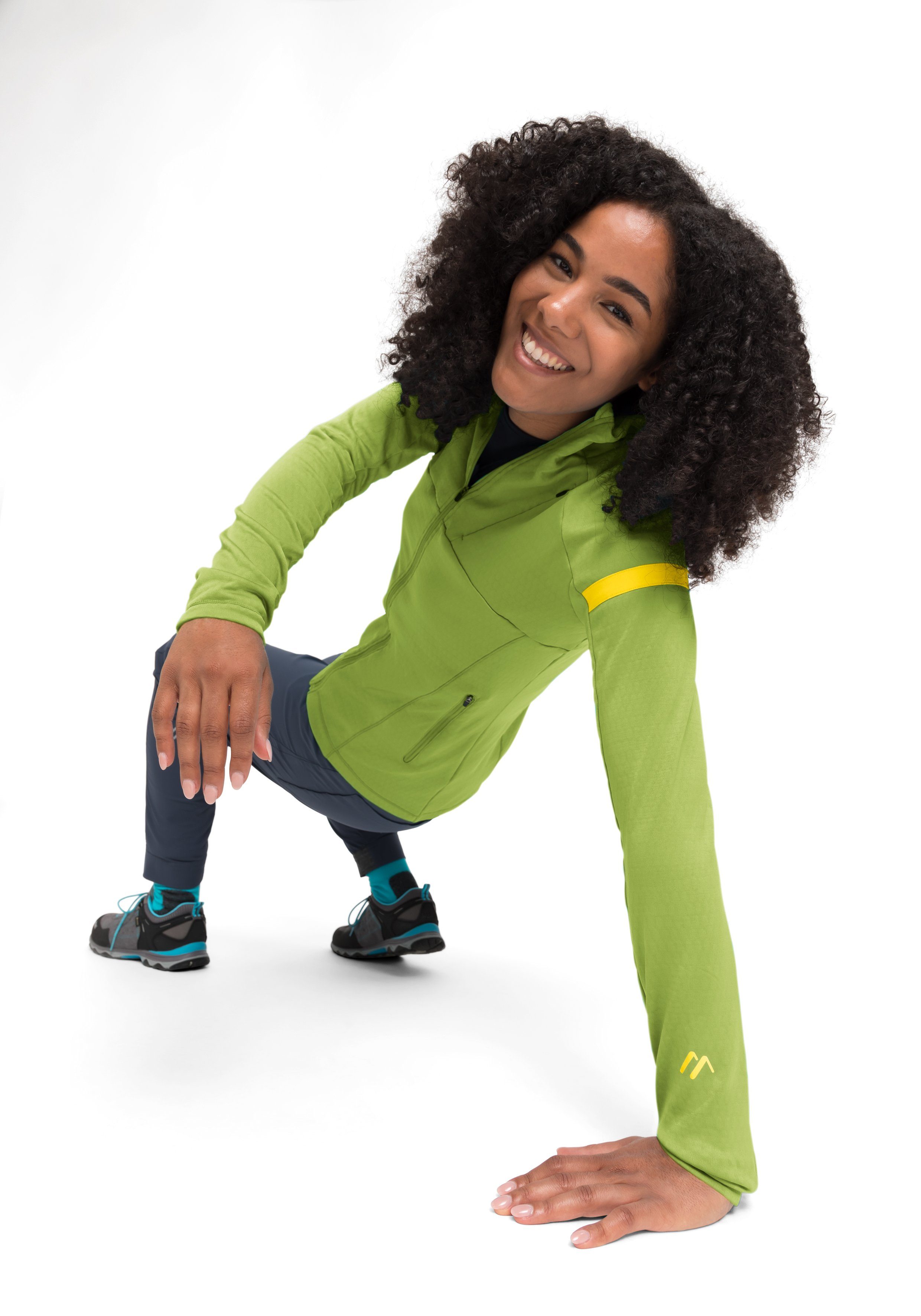 Maier Sports Dames midlayer-jack, ademend en snel drogend, fleece-jack