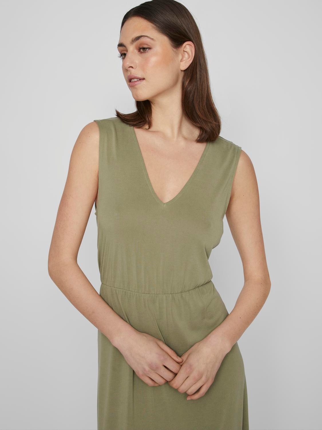Vila Maxi-jurk VIMODALA V-NECK S/L MIDI DRESS - NOOS