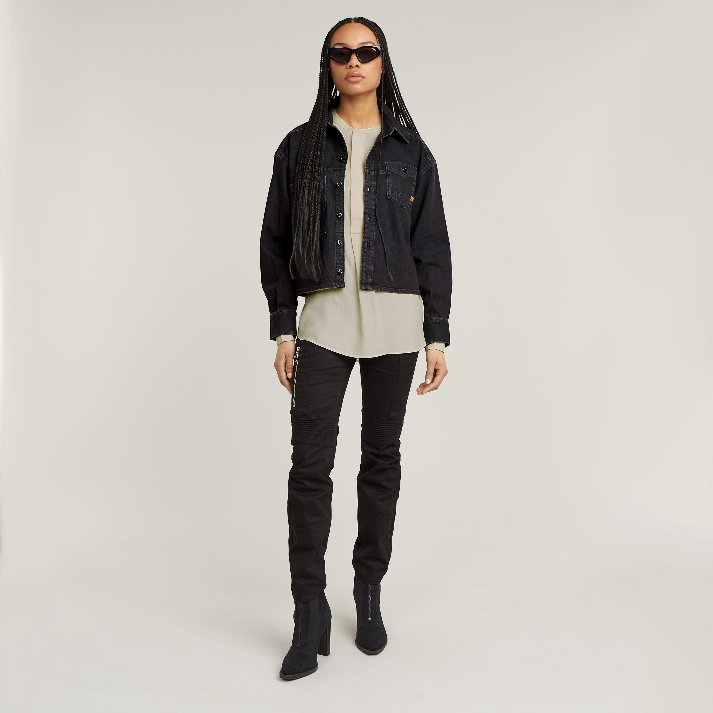 G-Star RAW Blouse met lange mouwen Half Placket Top ls wmn met verborgen knoopsluiting