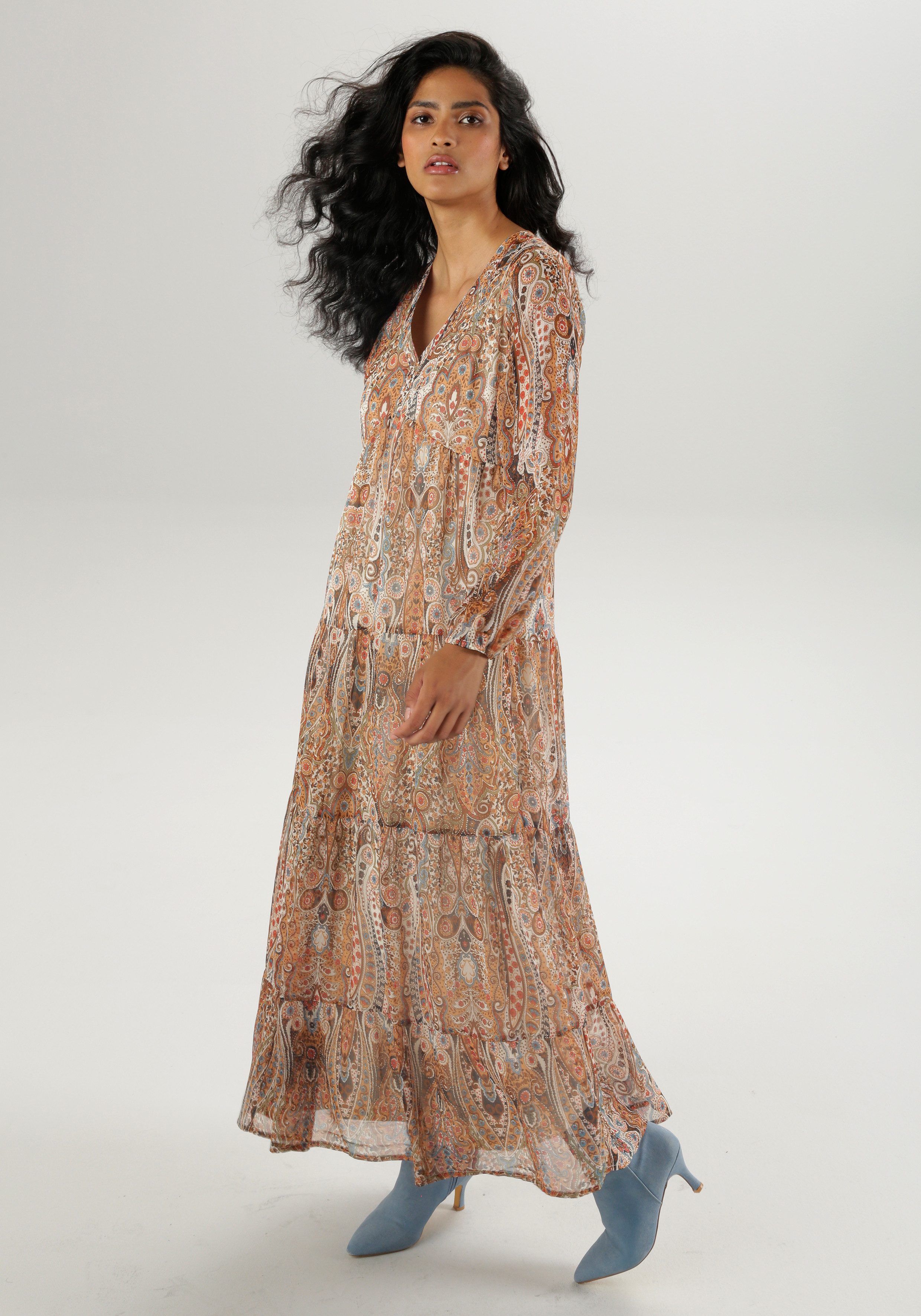 Aniston CASUAL Maxi-jurk met fantasierijk paisley-patroon