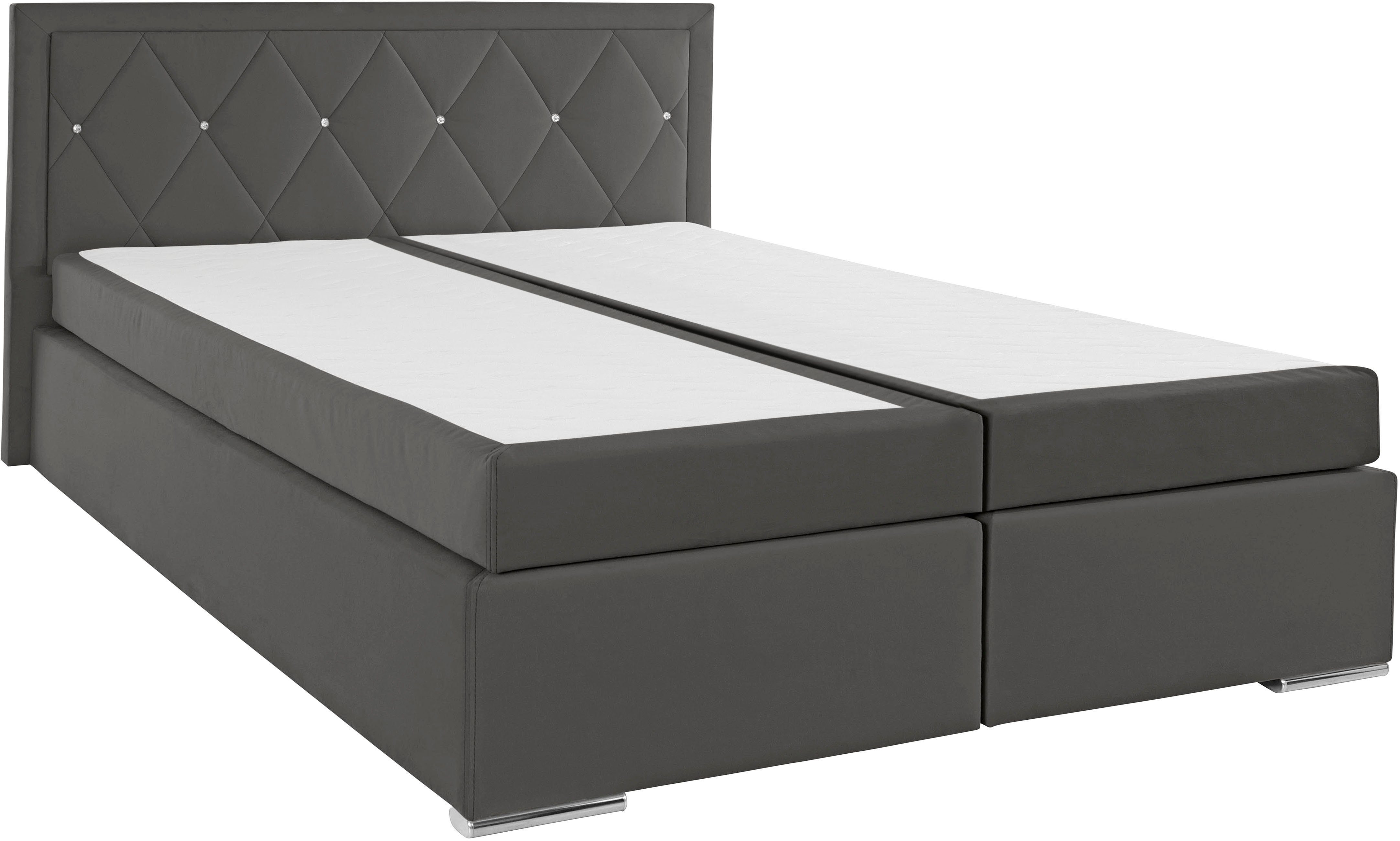 Leonique Boxspring Alfie, bestseller, optioneel met bedlade met strassteentjes in het hoofdbord, h2, h3 en h4 ter keuze