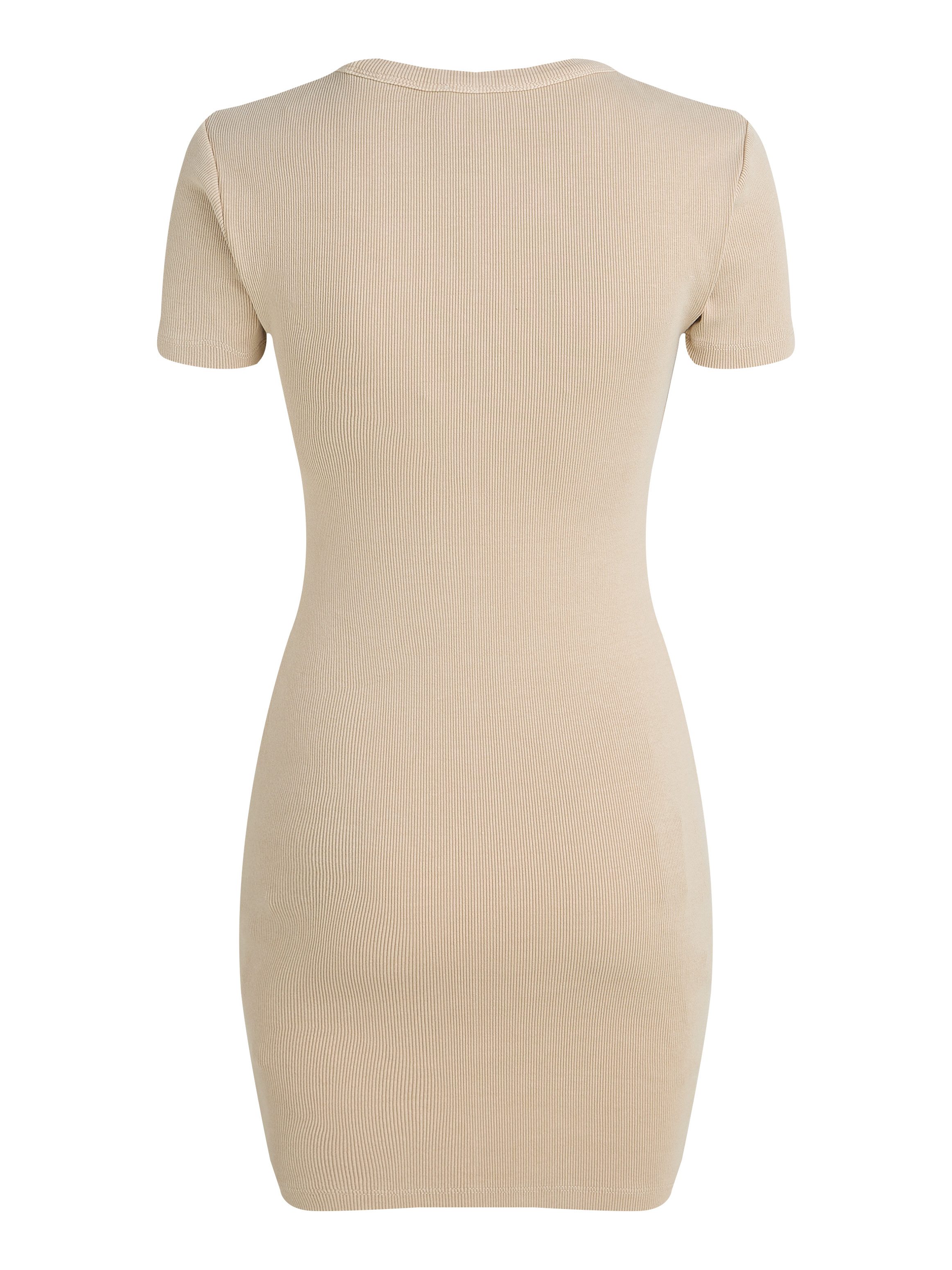 Calvin Klein Shirtjurk WASHED WOVEN LABEL RIB DRESS