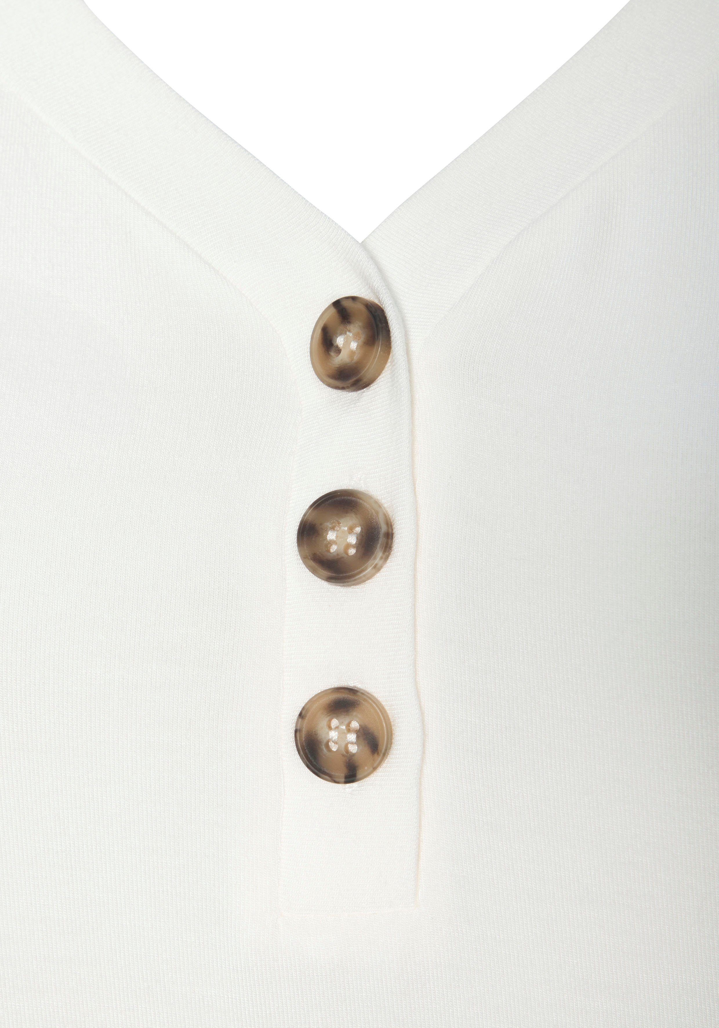 Lascana Shirttop Met sierknoppen in hoornlook (2-delig, Set van 2)