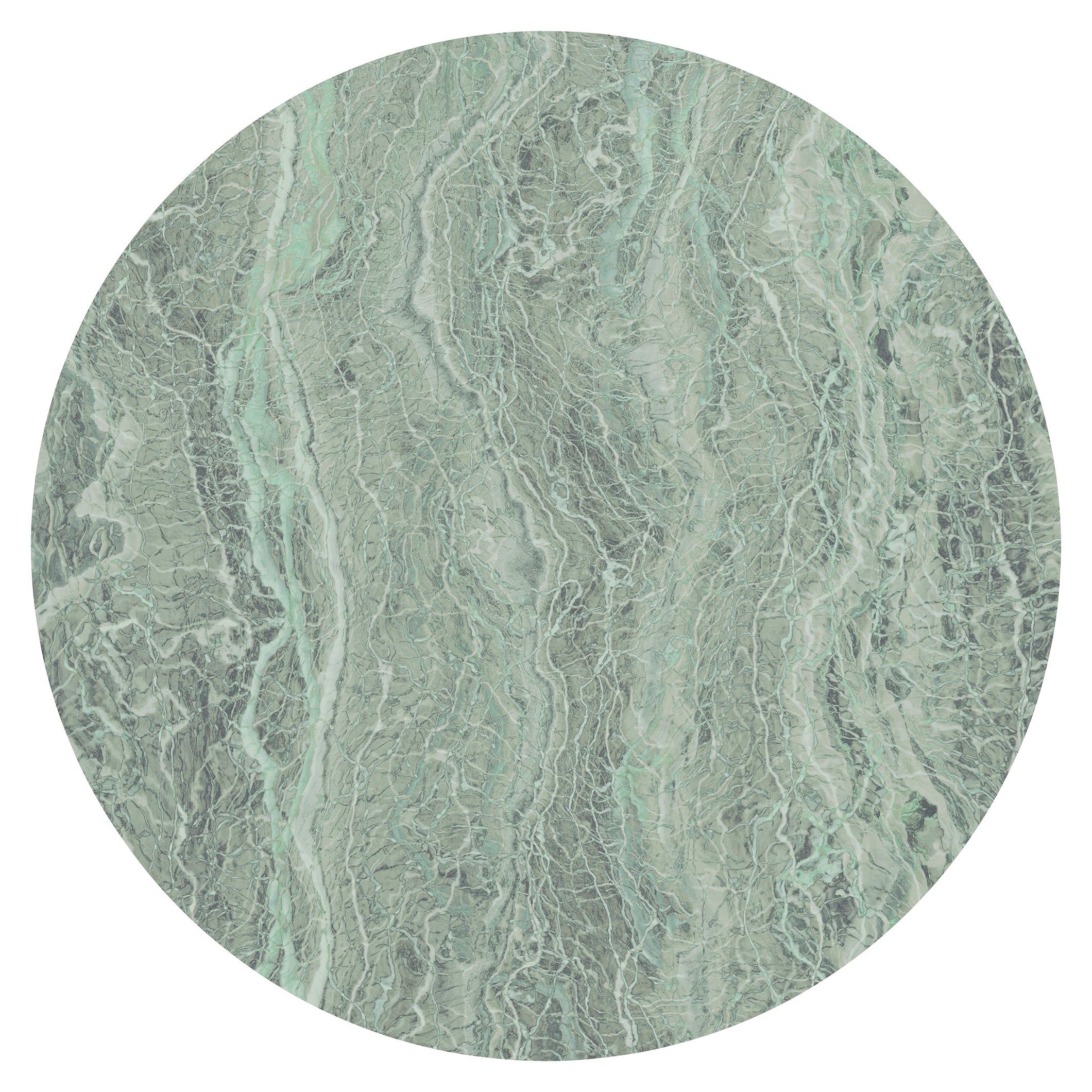 komar vliesbehang green marmer 125 x 125 cm (breedte x hoogte), rond en zelfklevend (1 stuk) multicolor