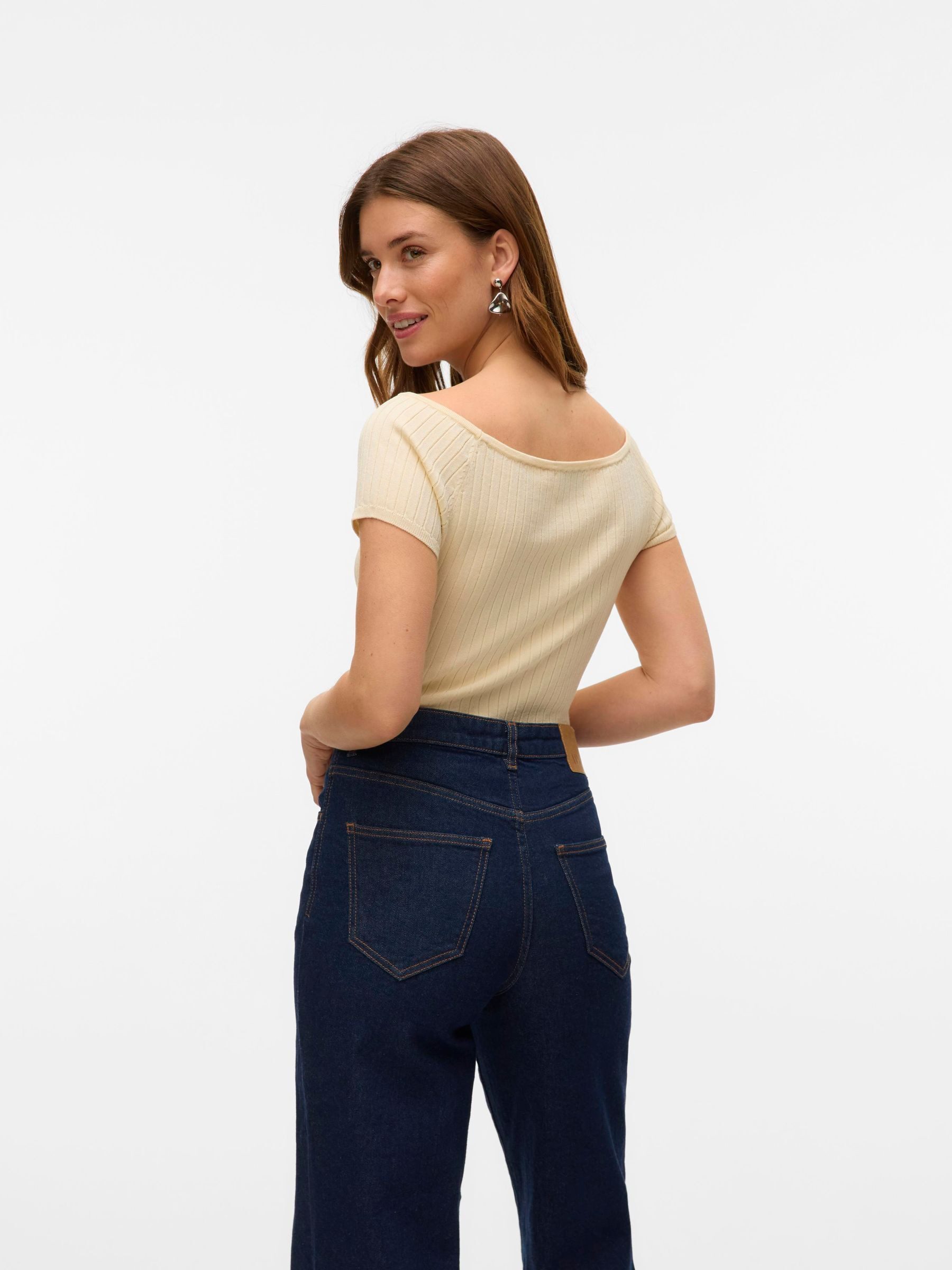 Vero Moda Gebreide top VMPOPPY SS OFF SHOULDER TOP VMA NOOS