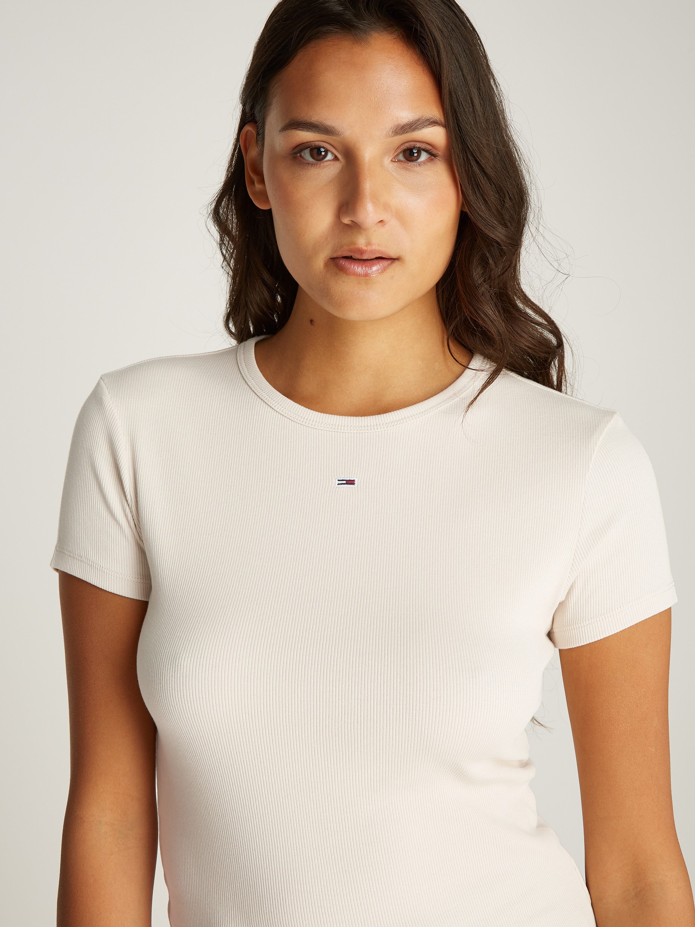 TOMMY JEANS T-shirt TJW SLIM ESSENTIAL RIB SS