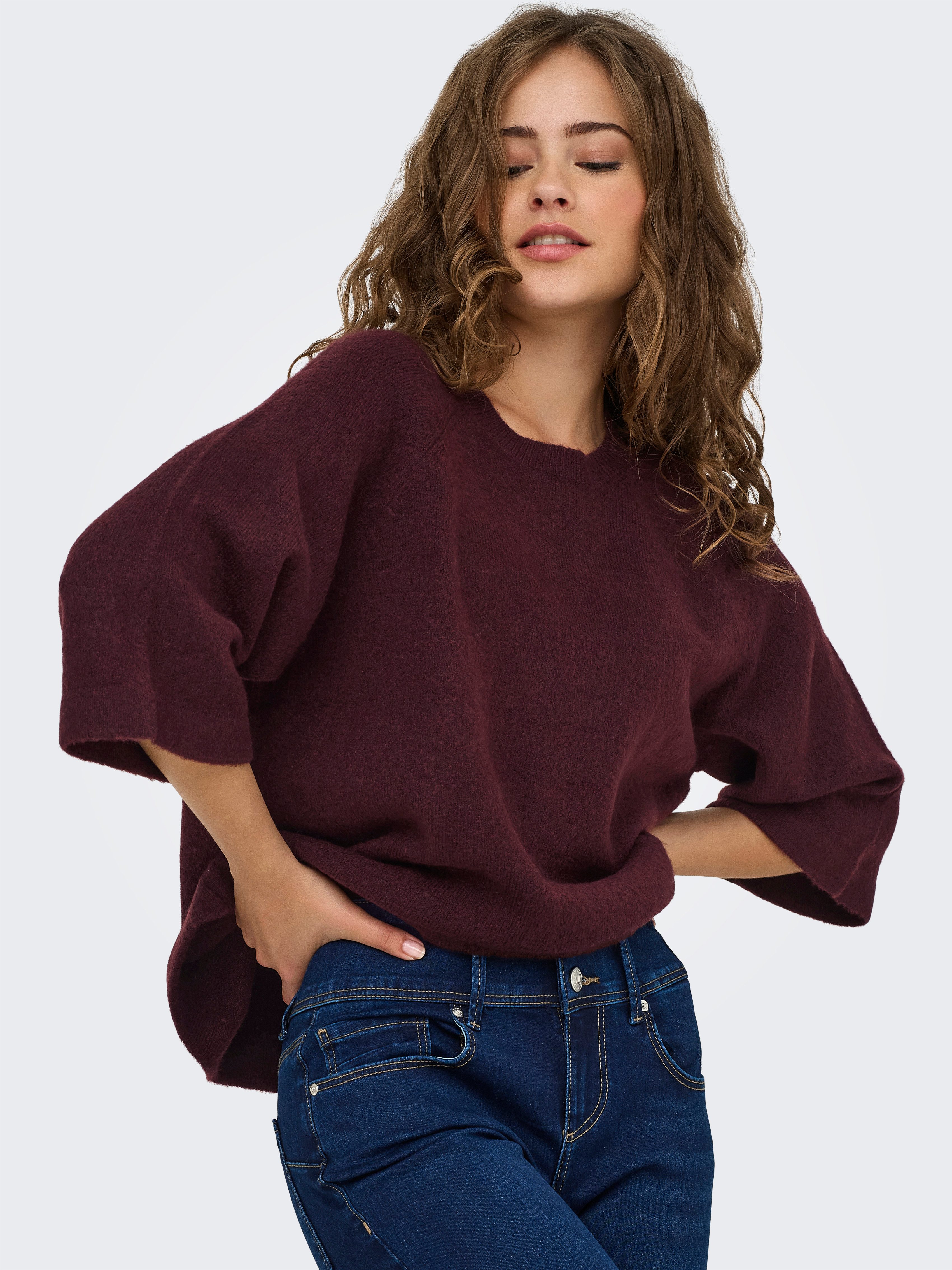 Only Gebreide trui ONLSIMONI 3/4 PULLOVER KNT NOOS