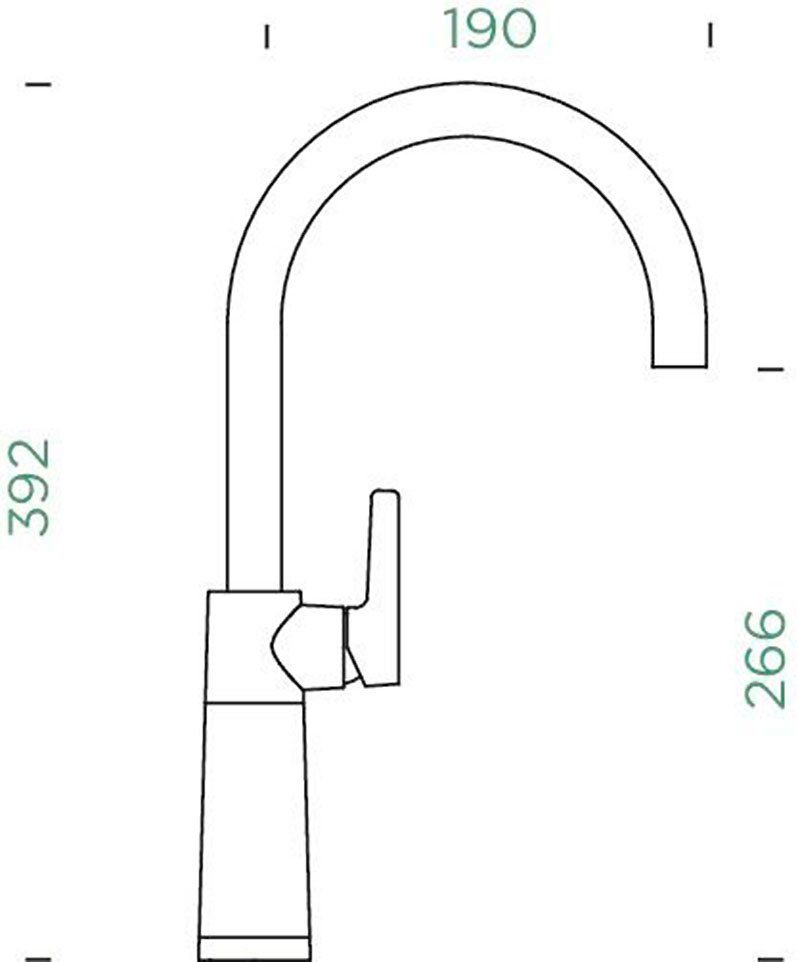 Schock Keukenkraan SC-520 FA Feestuitloop, draaibereik 360°