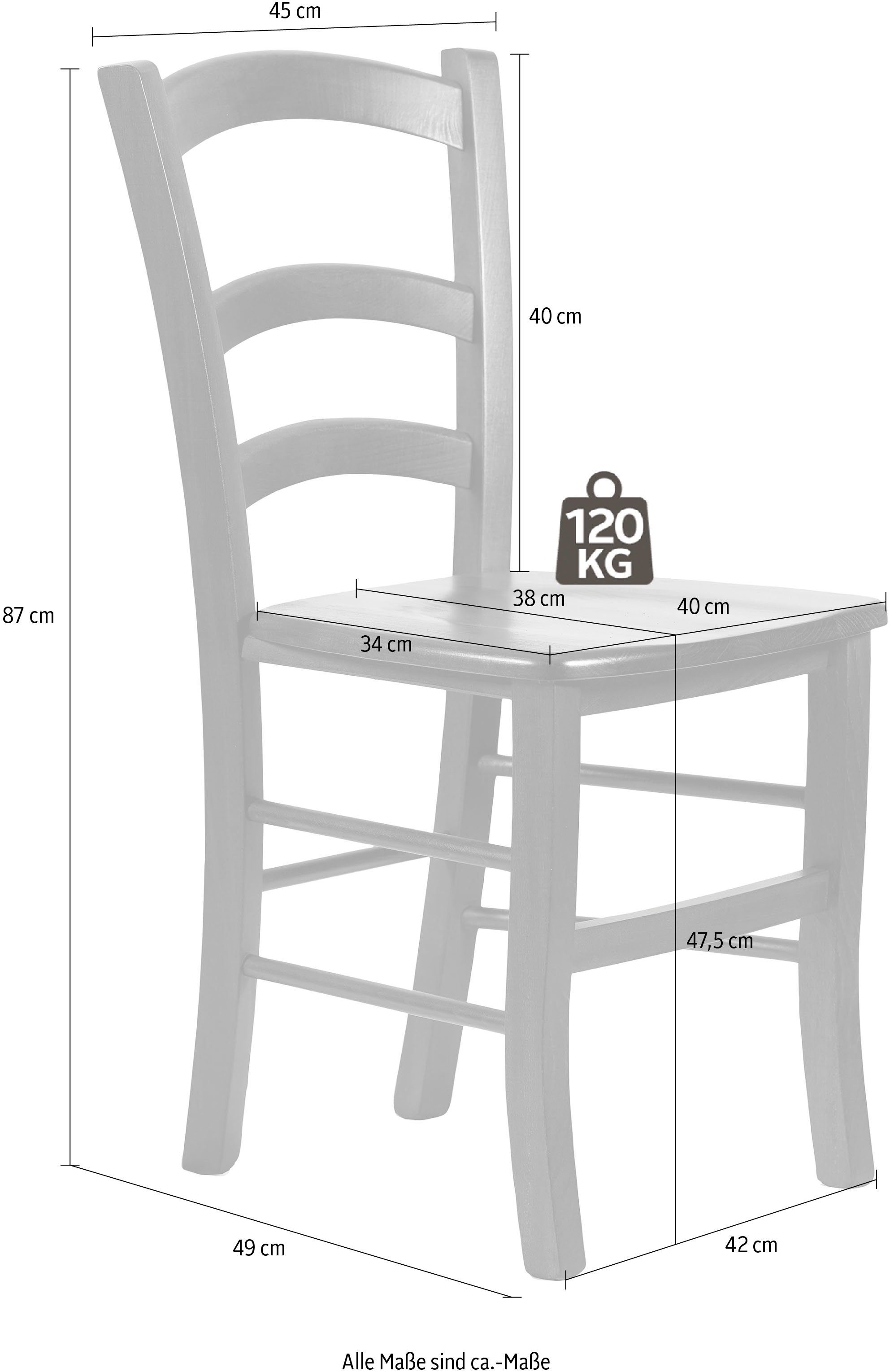 Home affaire Eetkamerstoel Super Paesana van massief beukenhout (set, 2 stuks)