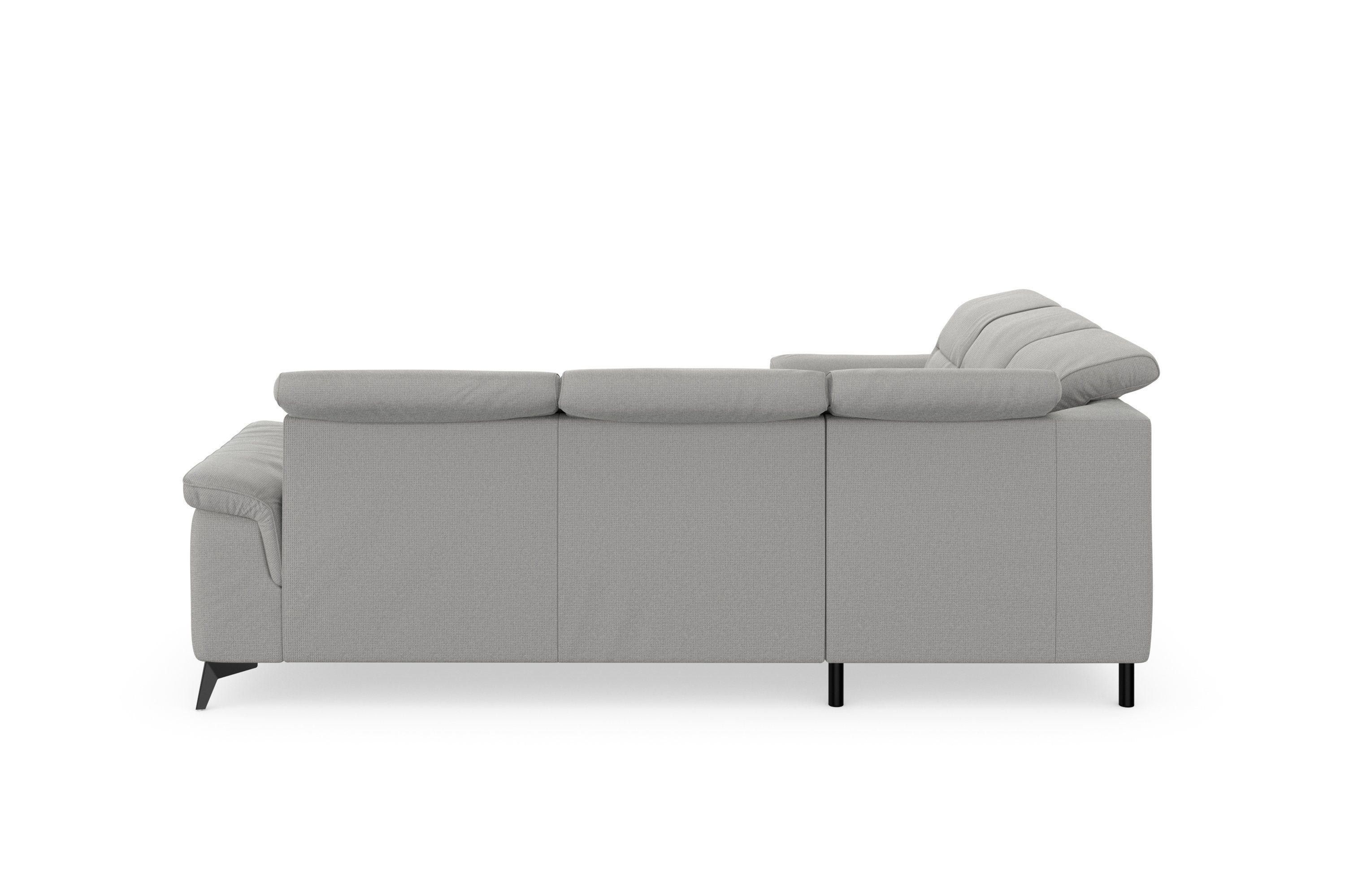 sit&more Hoekbank Sinatra L-vorm optioneel met verstelbare hoofdsteun en armleuning, metalen poten