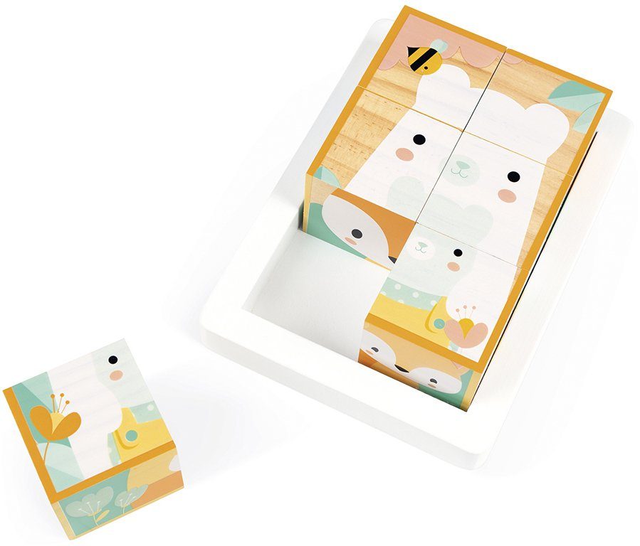 Janod Kubus puzzel Pure, blad met 6 blokken