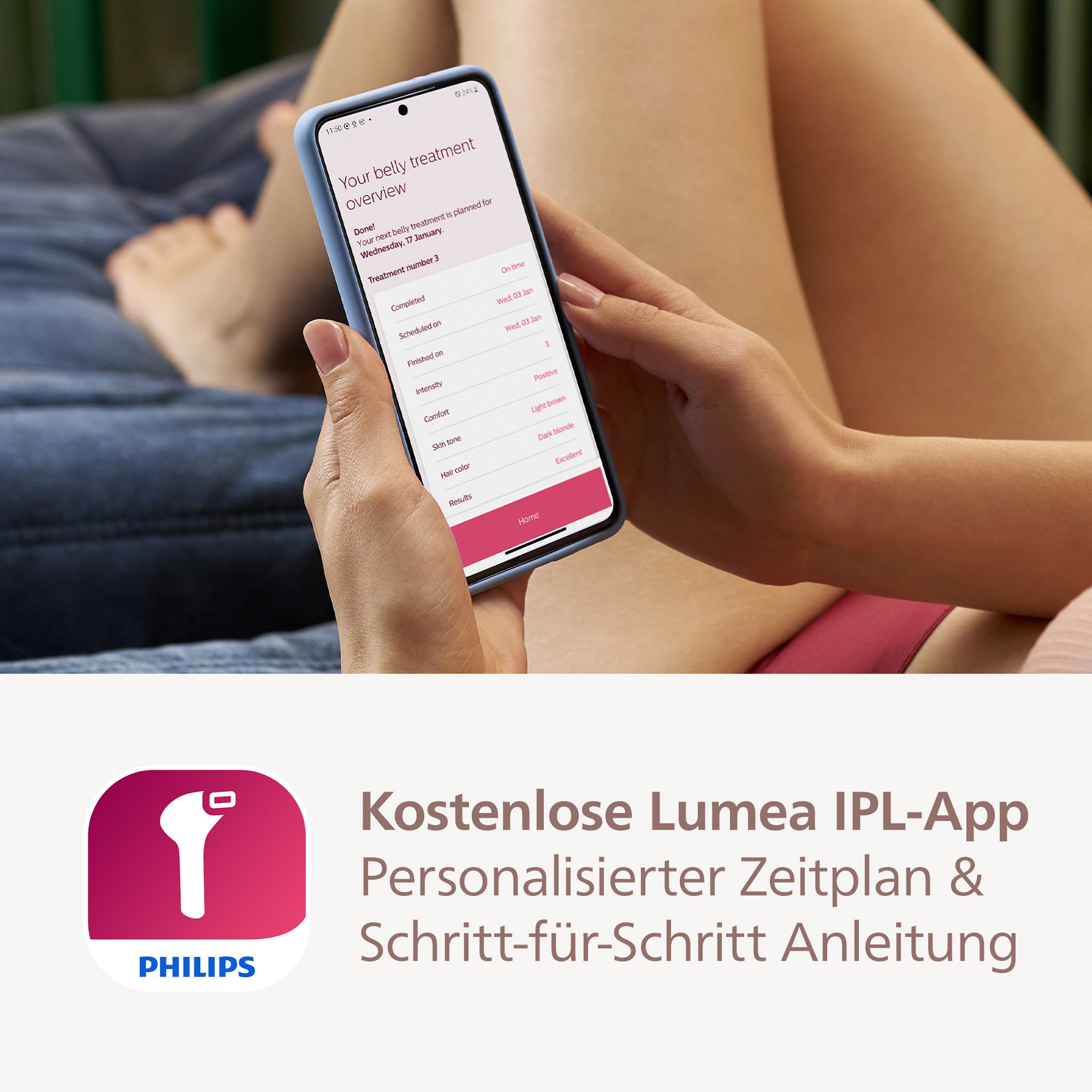 Philips IPL-ontharingsapparaat Lumea S8000 BRI947/00 4 opzetstukken (oksels, bikinilijn, lichaam en gezicht)
