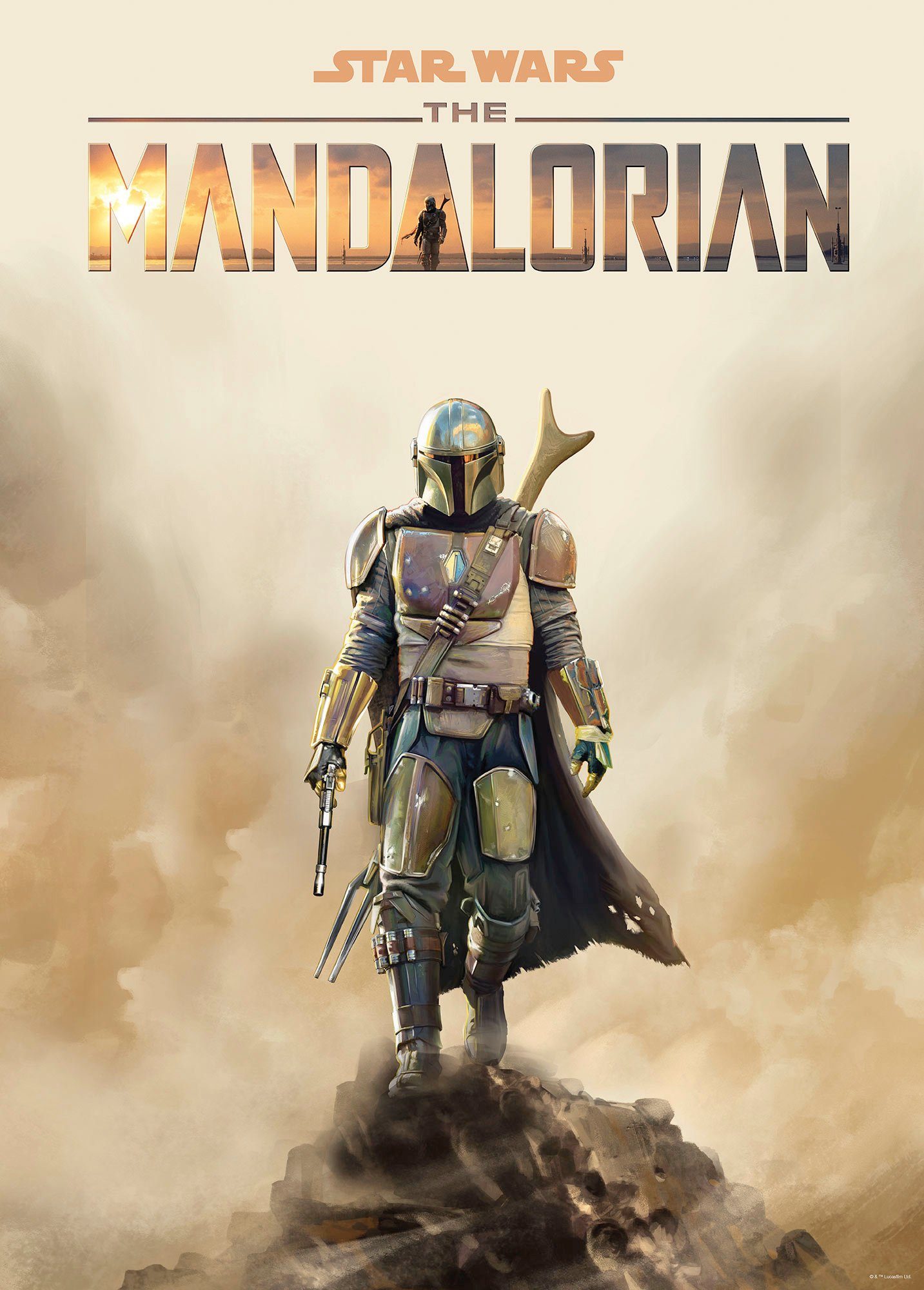 Komar Wanddecoratie Mandalorian film poster Wanddecoratie voor de kinderkamer - zonder lijst (1 stuk) schilderijen maat 50 cm x 70 cm multicolor