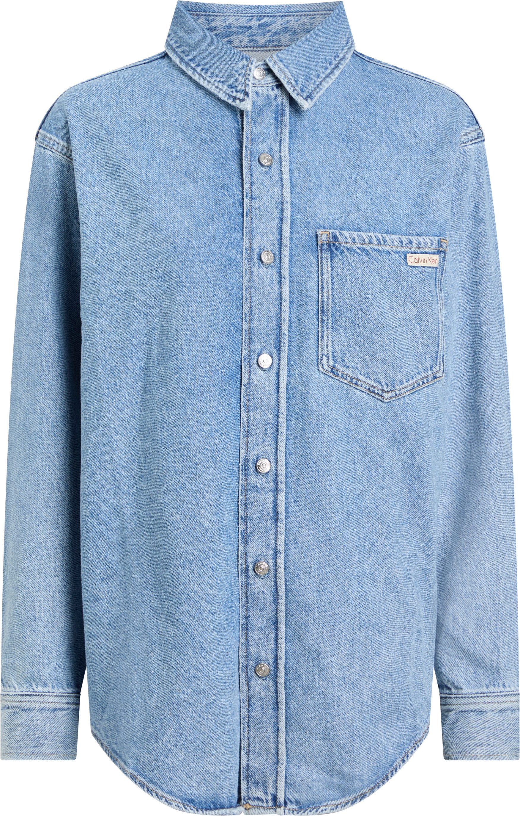 Calvin Klein Jeans blouse DAD DENIM SHIRT in lichtblauwe wassing