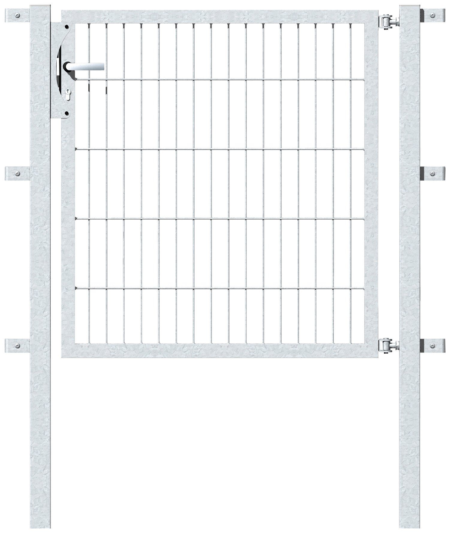 GAH Alberts Deur met enkel hek Flexo 100 cm breed, in verschillende hoogtes hekken maat 100 cm x 100 cm zilver