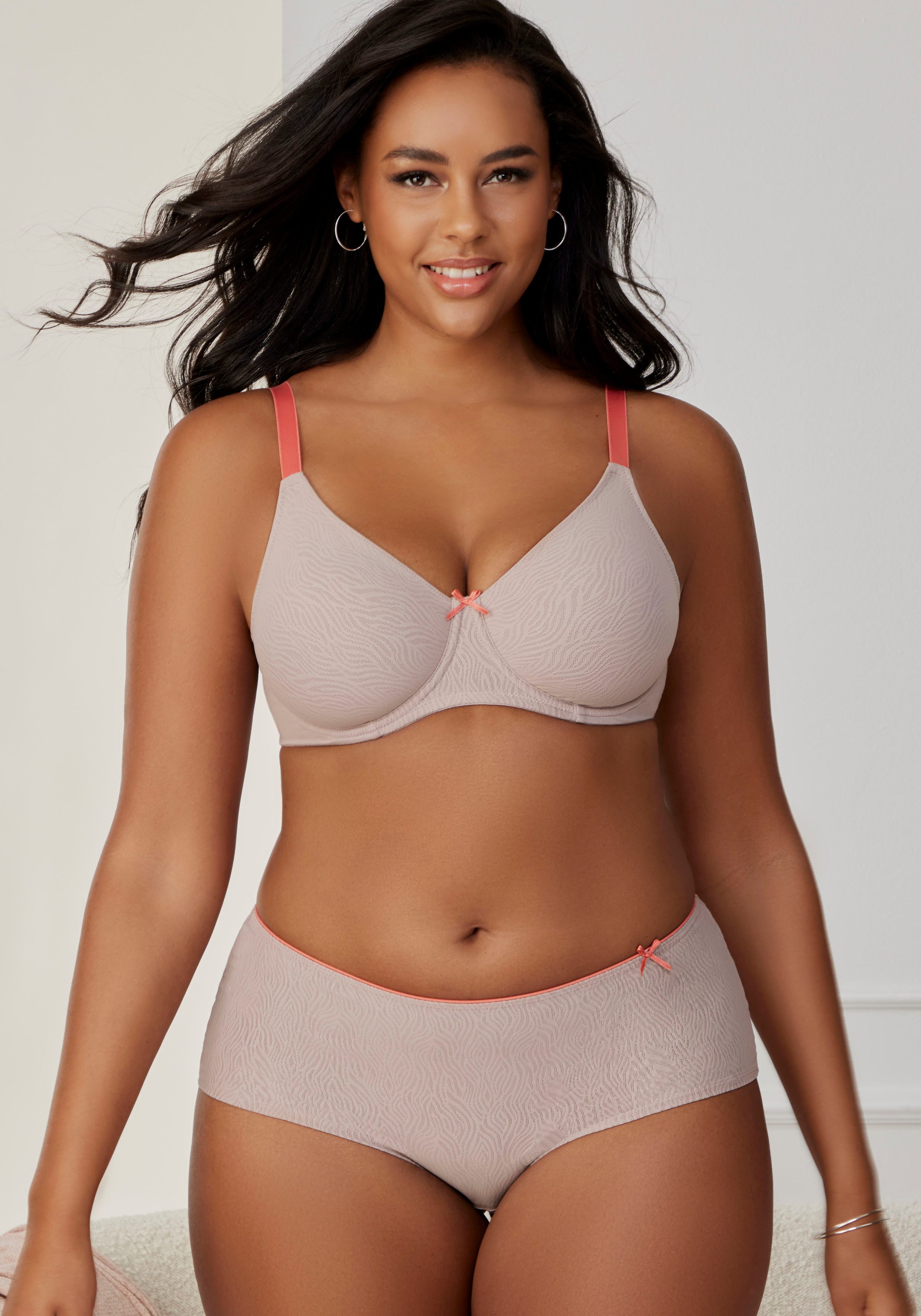 Nuance Minimizer-bh met beugel van gedessineerde jacquard en zachte tricot