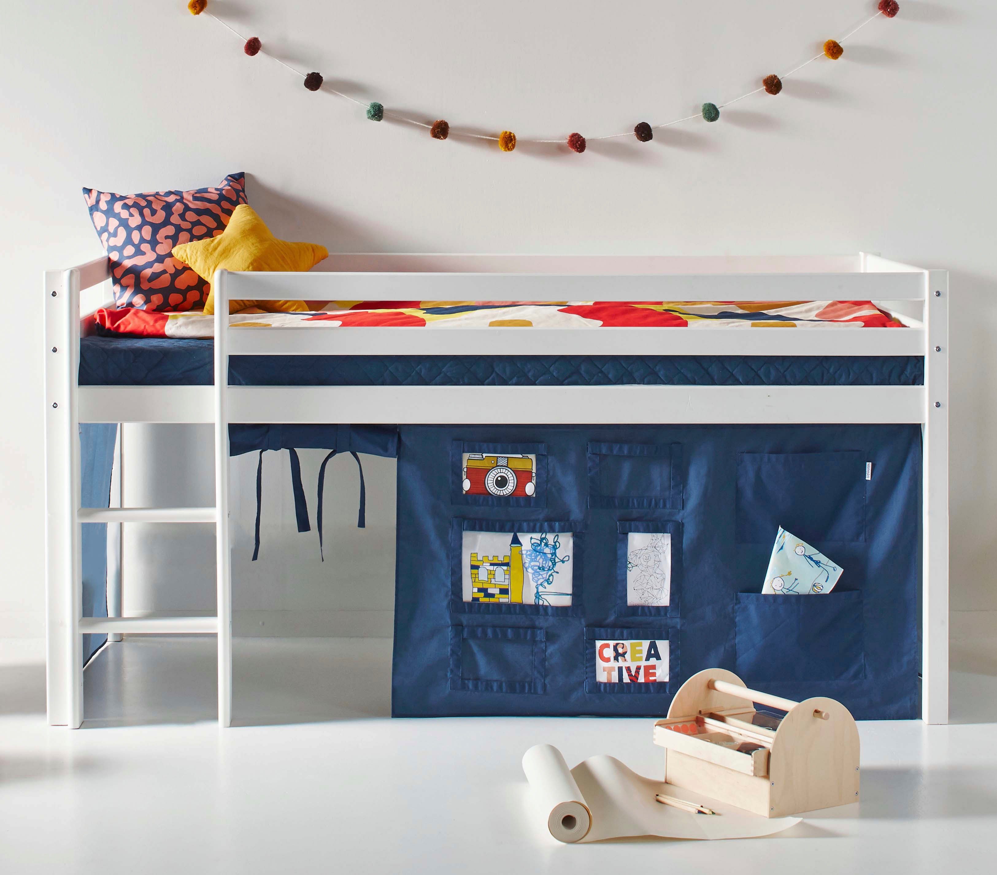 Hoppekids Hoogslaper ECO Dream, kinderbed, speelbed, halfhoog bed van massief hout