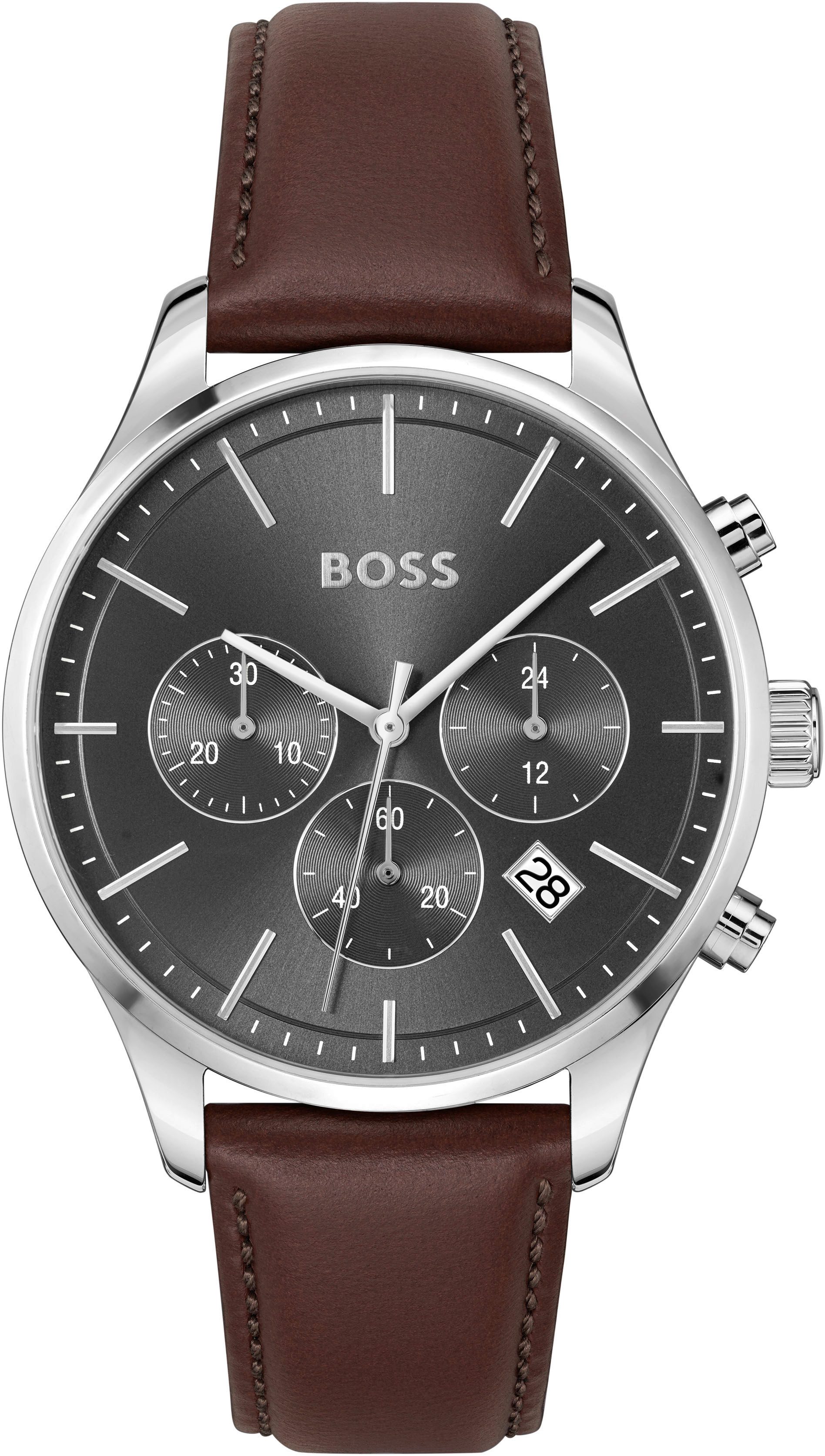 Boss Chronograaf Avery Quartzhorloge, herenhorloge, horloge, stopwatchfunctie, roestvrijstalen band
