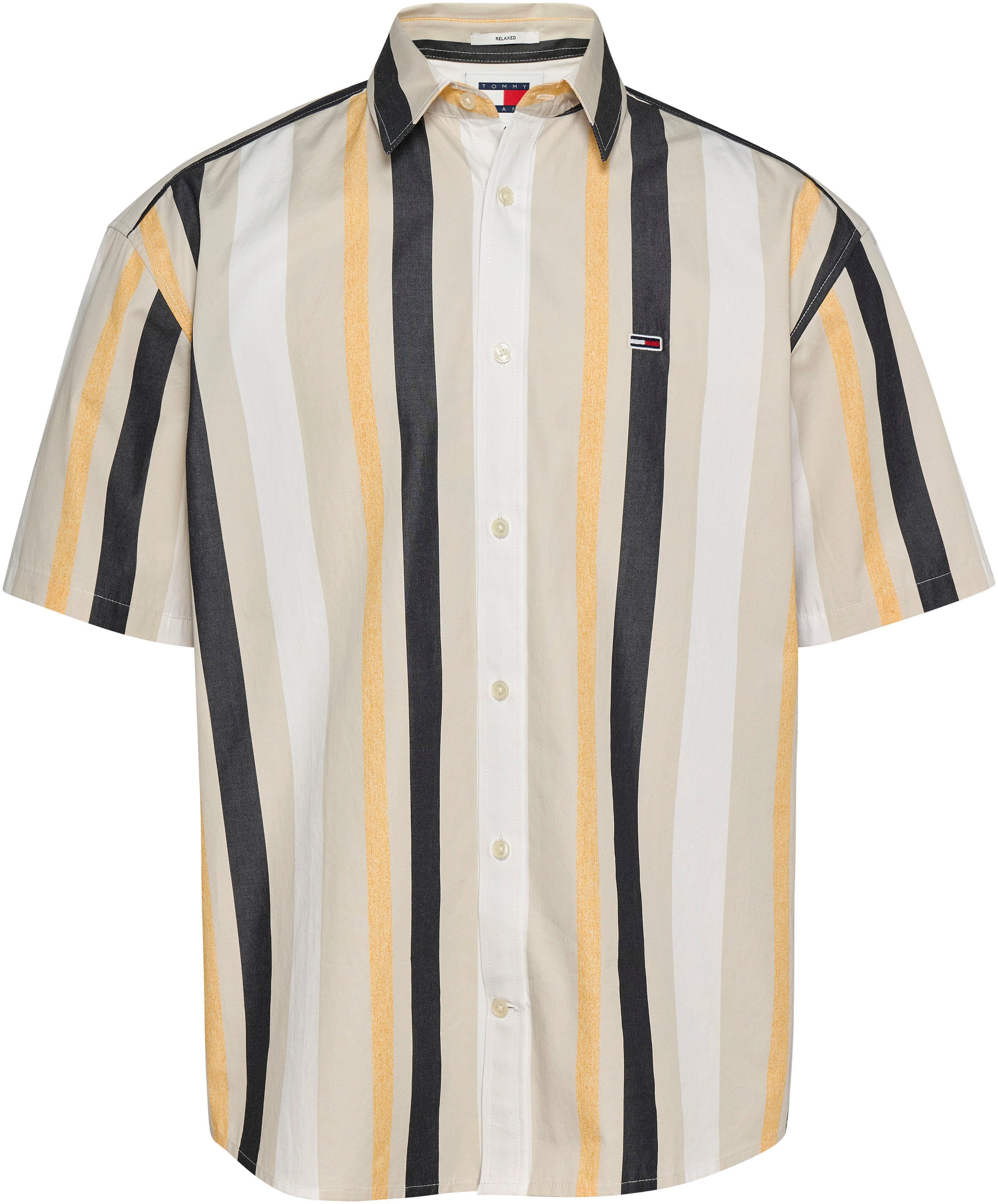 TOMMY JEANS Overhemd met korte mouwen TJM RLX STRIPES SHIRT met veelkleurige strepen