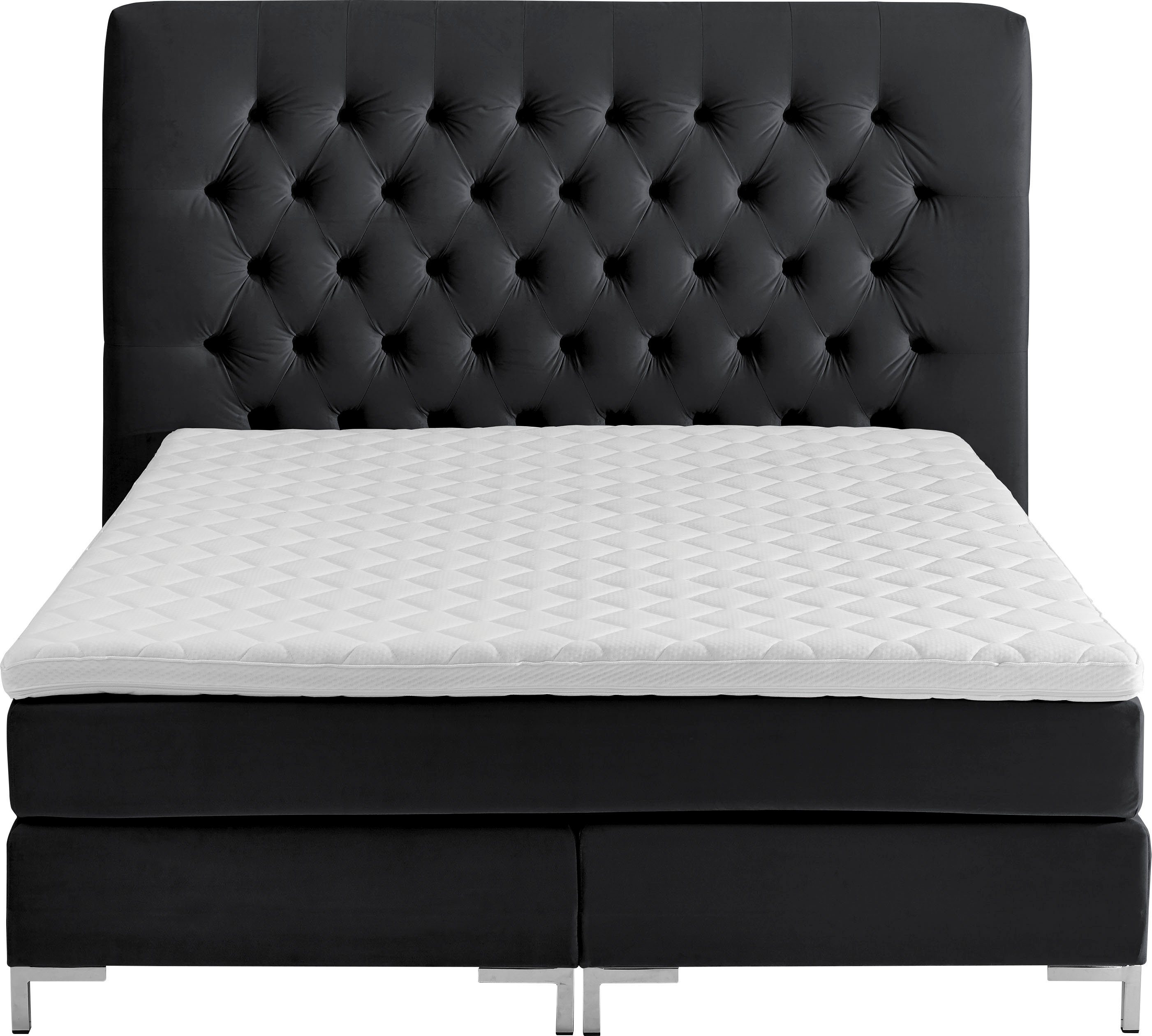 ATLANTIC home collection Boxspring Ronja met topmatras en extra hoog hoofdbord
