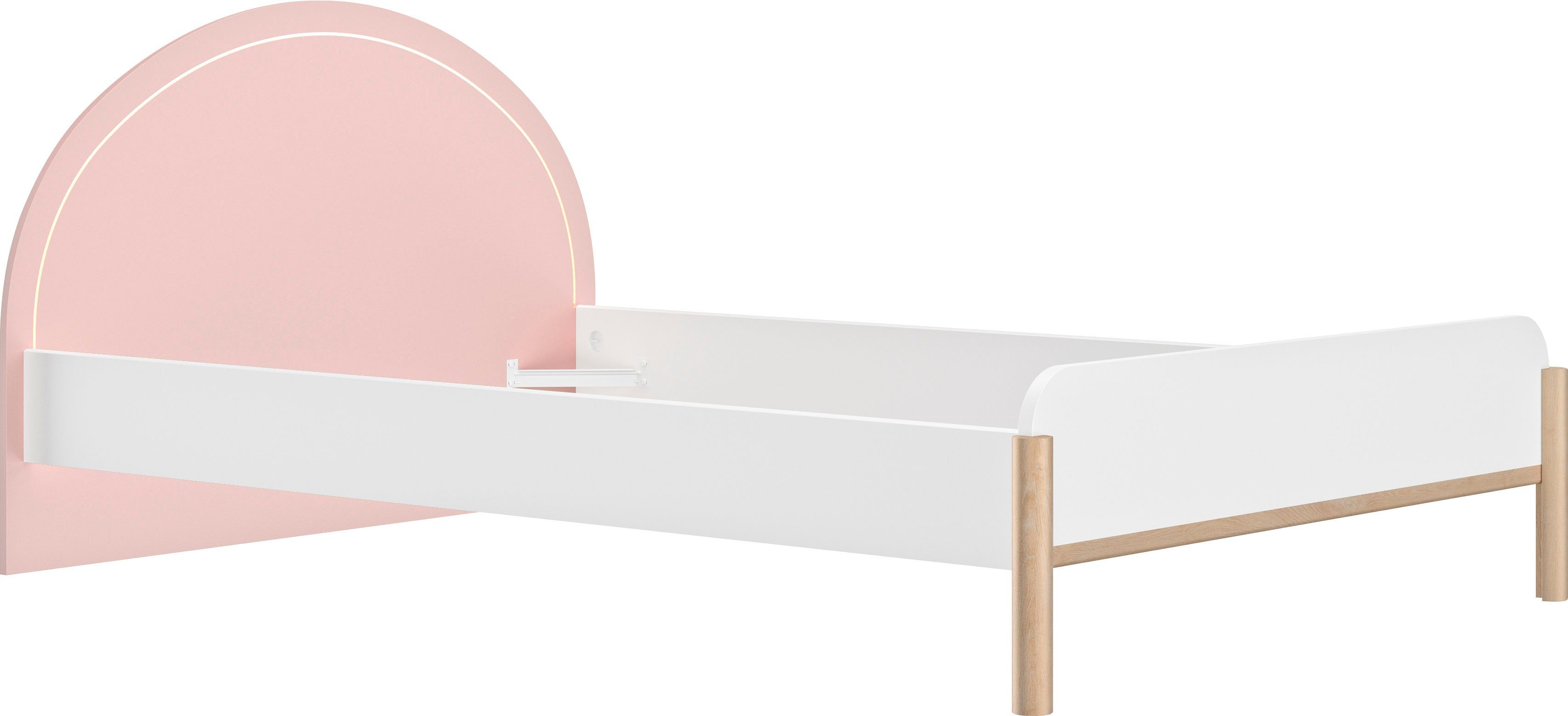 Gami Kinderbed 1-persoons, kinderbed, met ledverlichting bij het hoofdbord, 90x200 cm