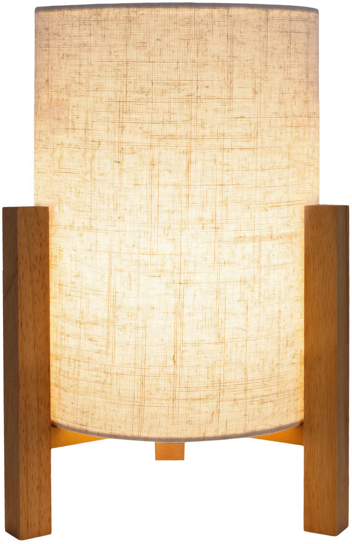 näve Tafellamp Matida 1xe27 excl., houten frame, textielkap natuur, h: ca. 52cm, d: ca. 22cm (1 stuk)