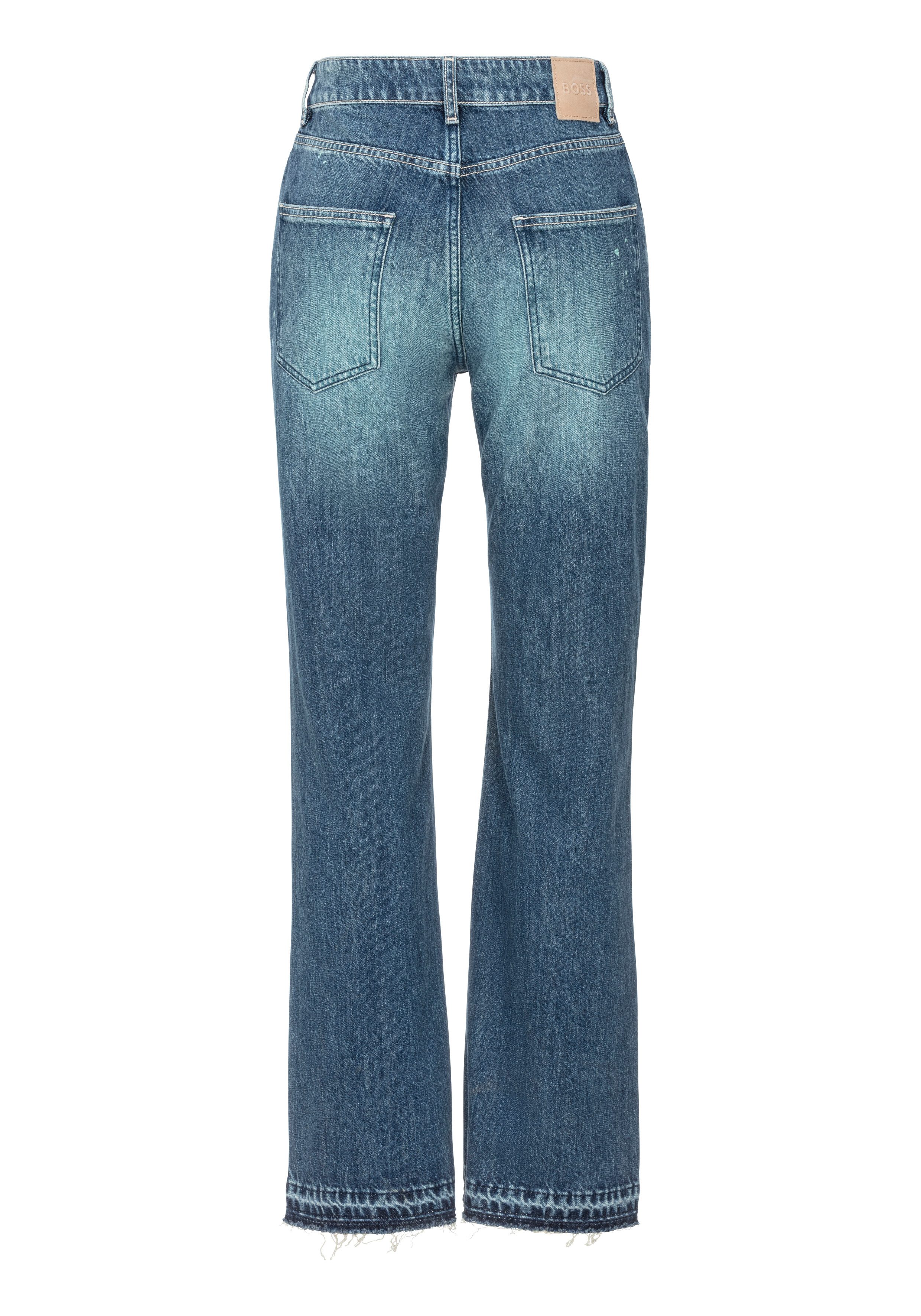 Boss Orange Straight jeans Ada High Rise Slim Premium Damesmode in vintage look, lichte/turquoise vlekken (BOSS ORANGE DENIM)