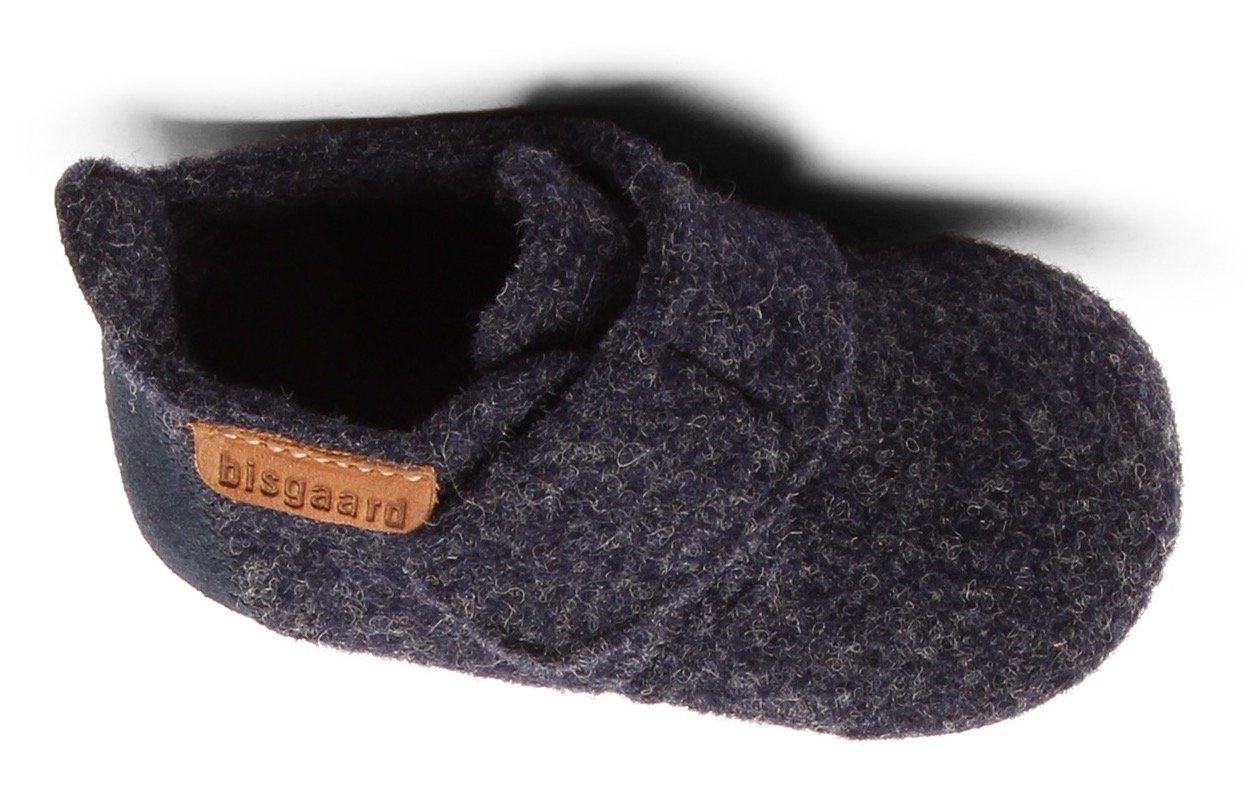 Bisgaard Pantoffels Bisgaard Baby Wool Wagen schoen, babyschoen, instapschoen met klittenbandsluiting