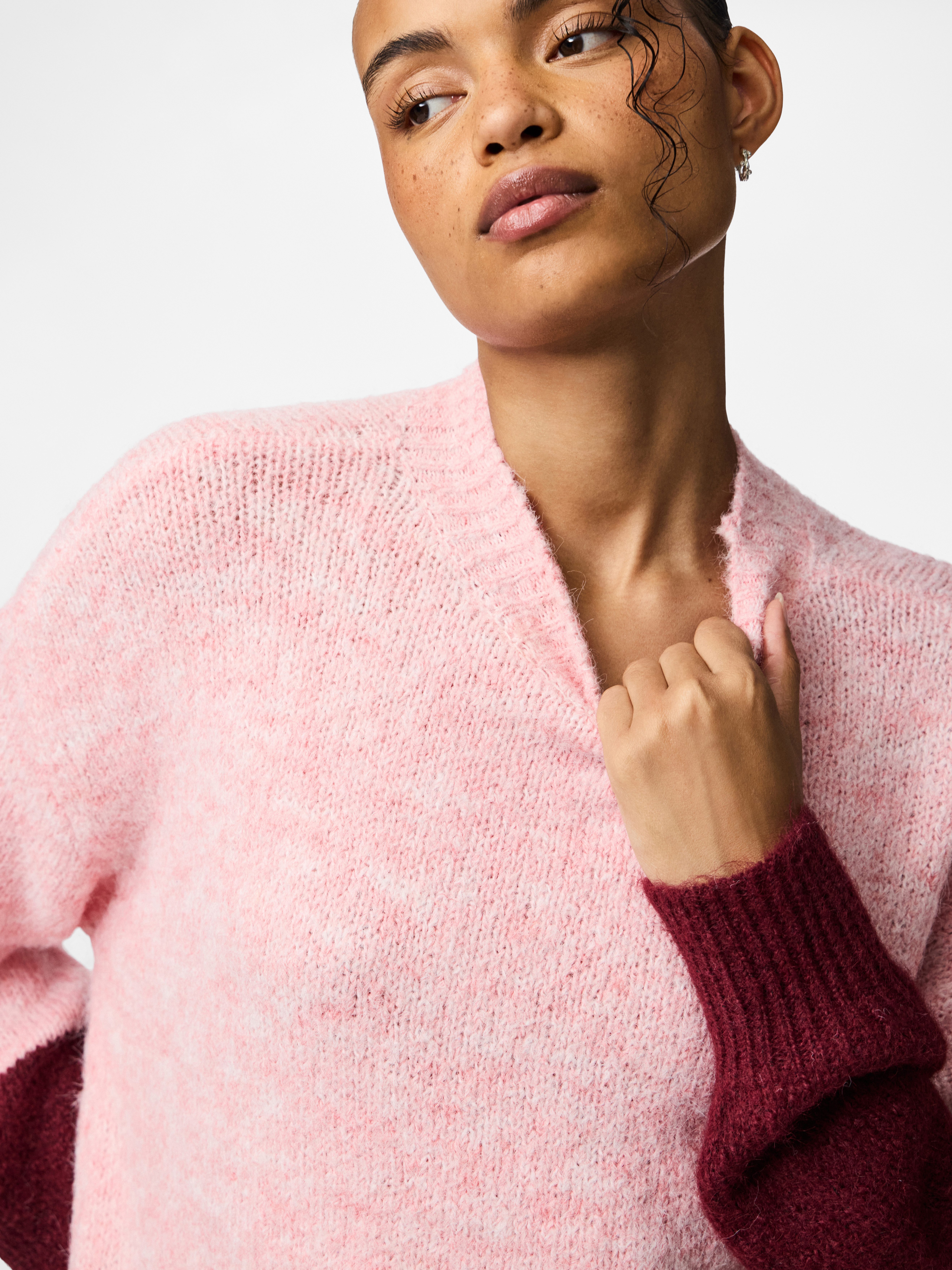 pieces Trui met ronde hals PCIVY LS O-NECK COLOR BLOCK KNIT PWP BC