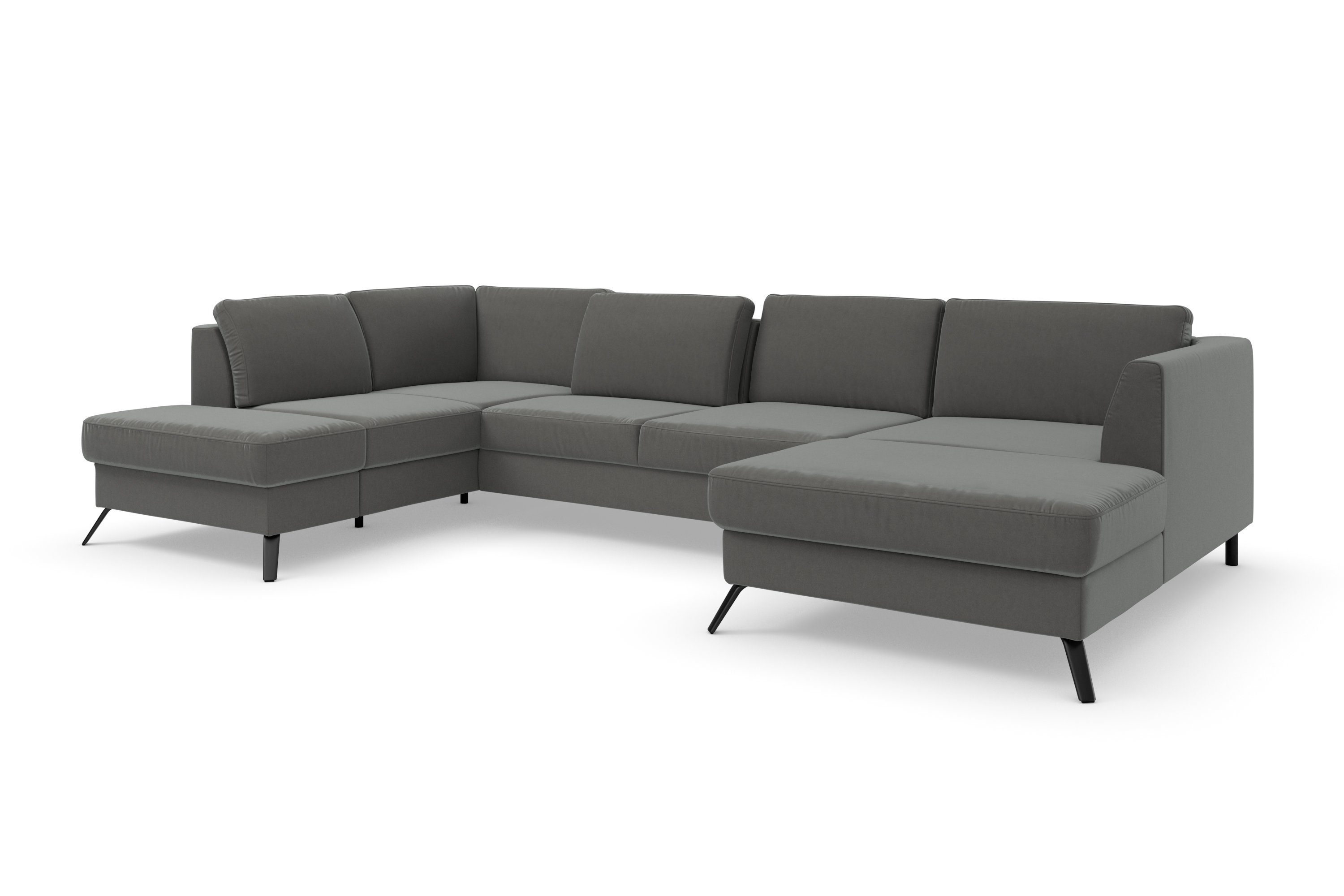 sit&more Zithoek Olsen U-vorm inclusief zitdiepteverstelling, naar keuze met slaapfunctie, 15 cm hoog