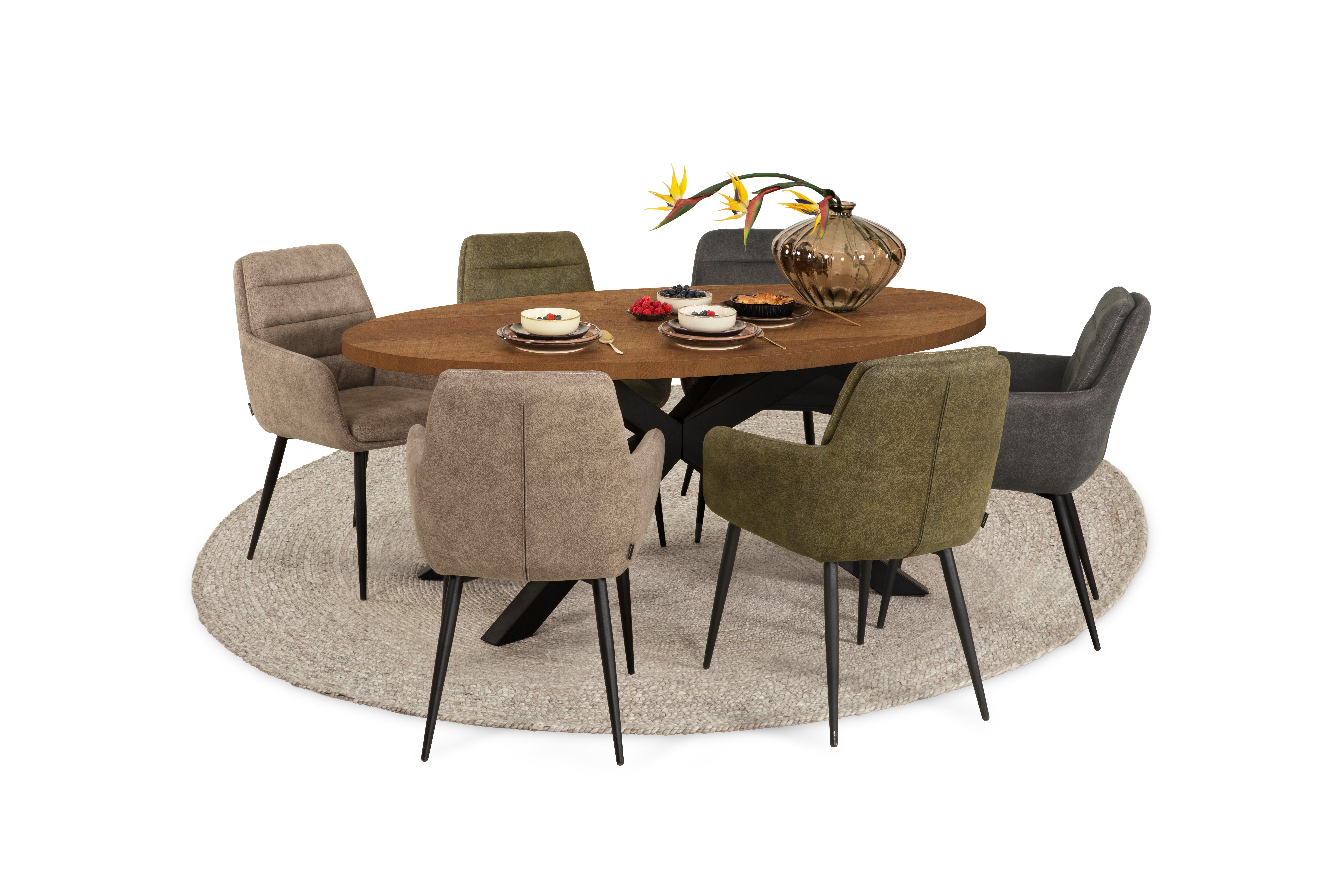 OMG Design Stoel met armleuningen Bailey Schalenstoel, eetkamerstoel, onderhoudsvriendelijke bekleding