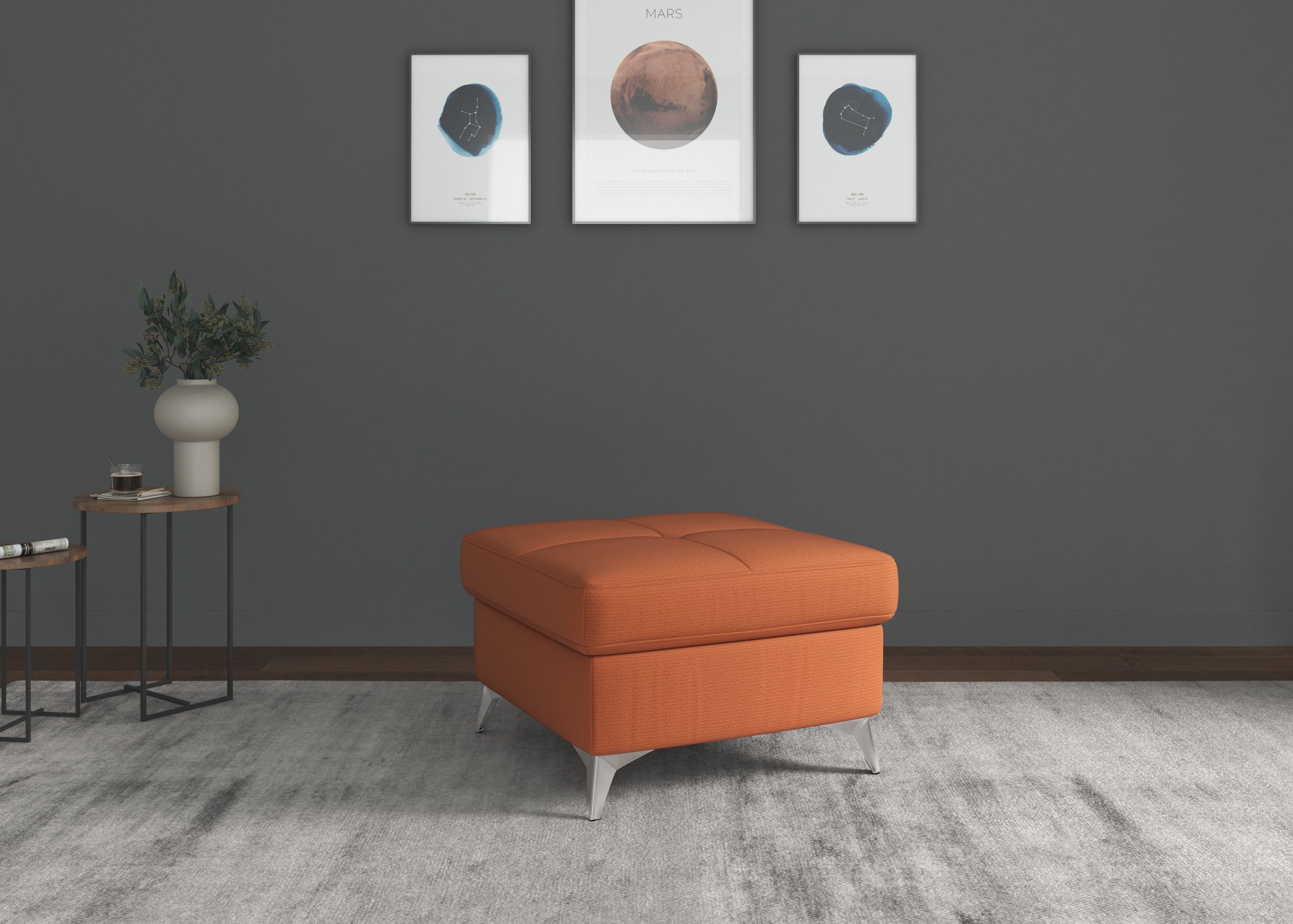 sit&more Hocker Baviene hockers maat Luxe microvezel Parijs oranje