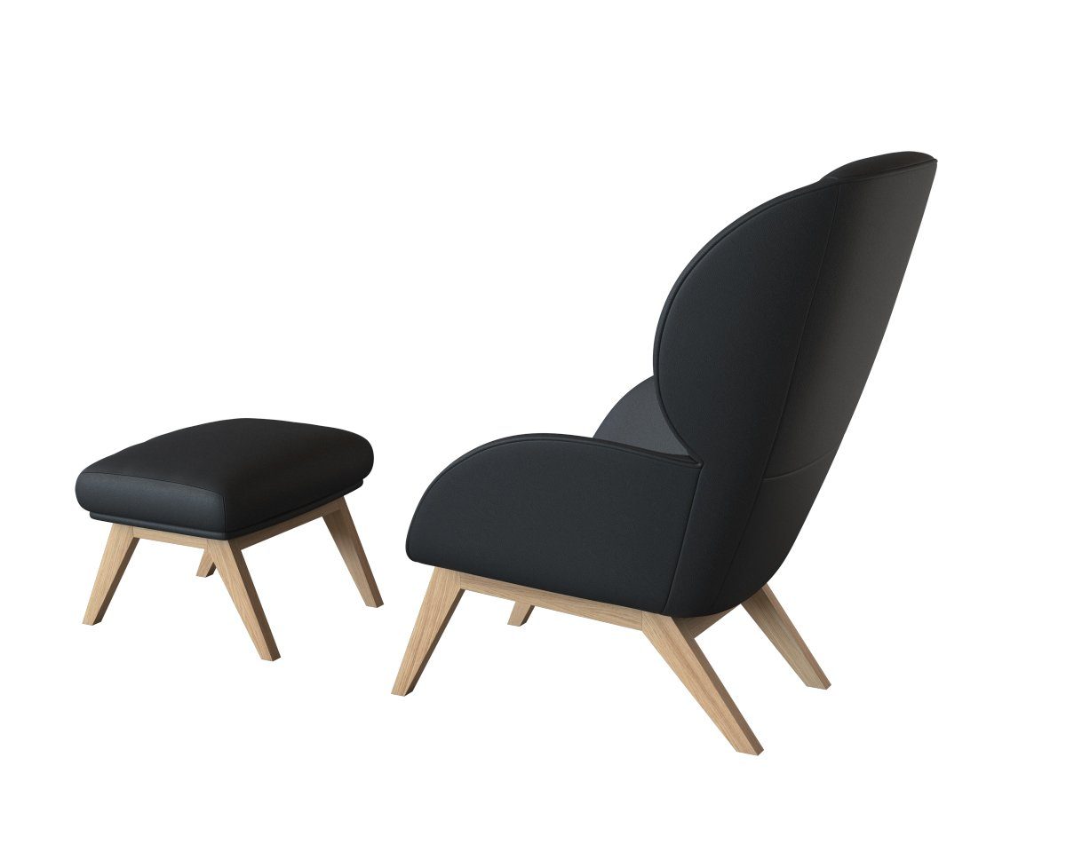 FLEXLUX Oorfauteuil Adria Stijl & comfort, organische vorm, eikenhouten voet