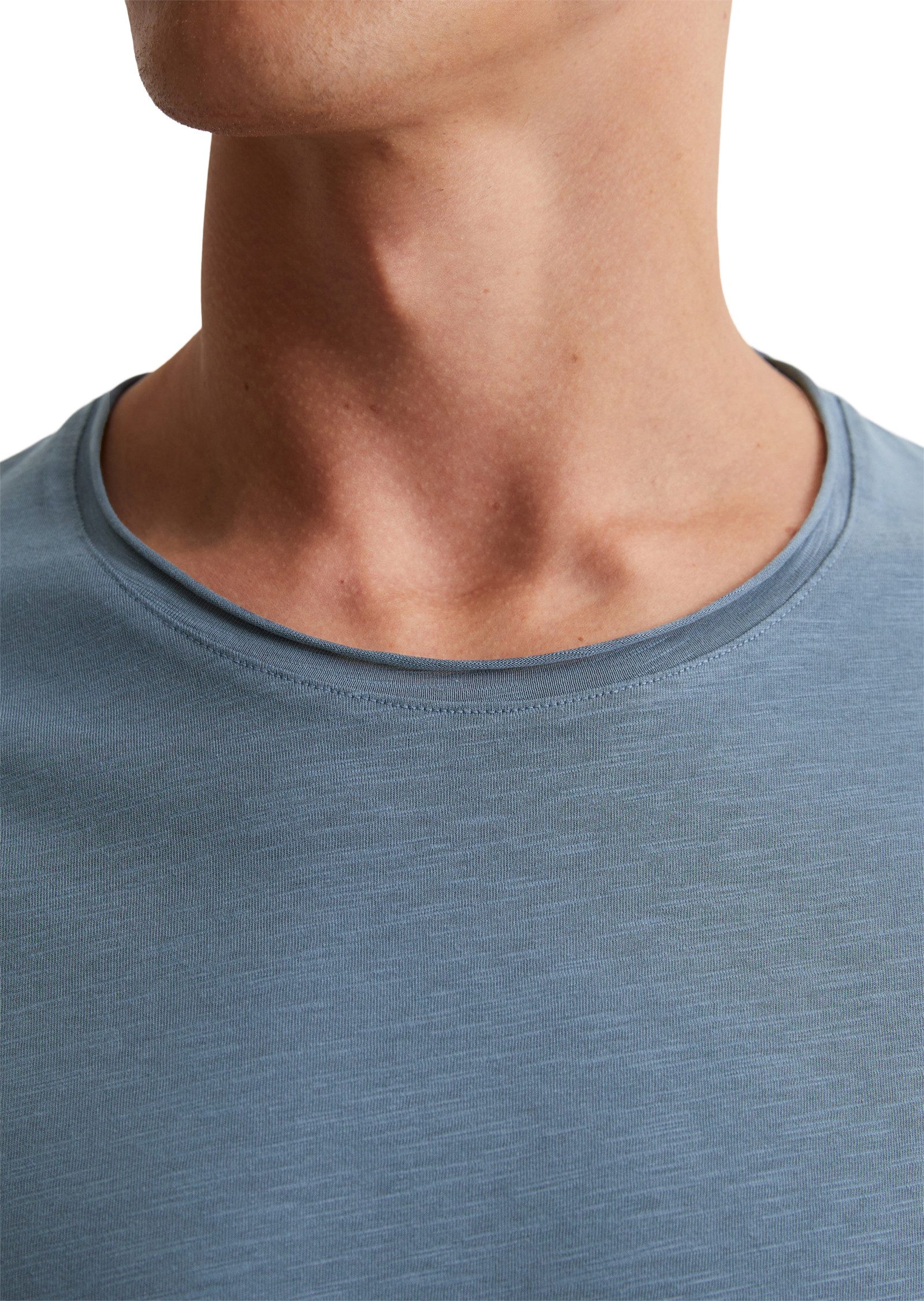 Marc O'Polo T-shirt onregelmatige slub-jersey, elastische ronde hals