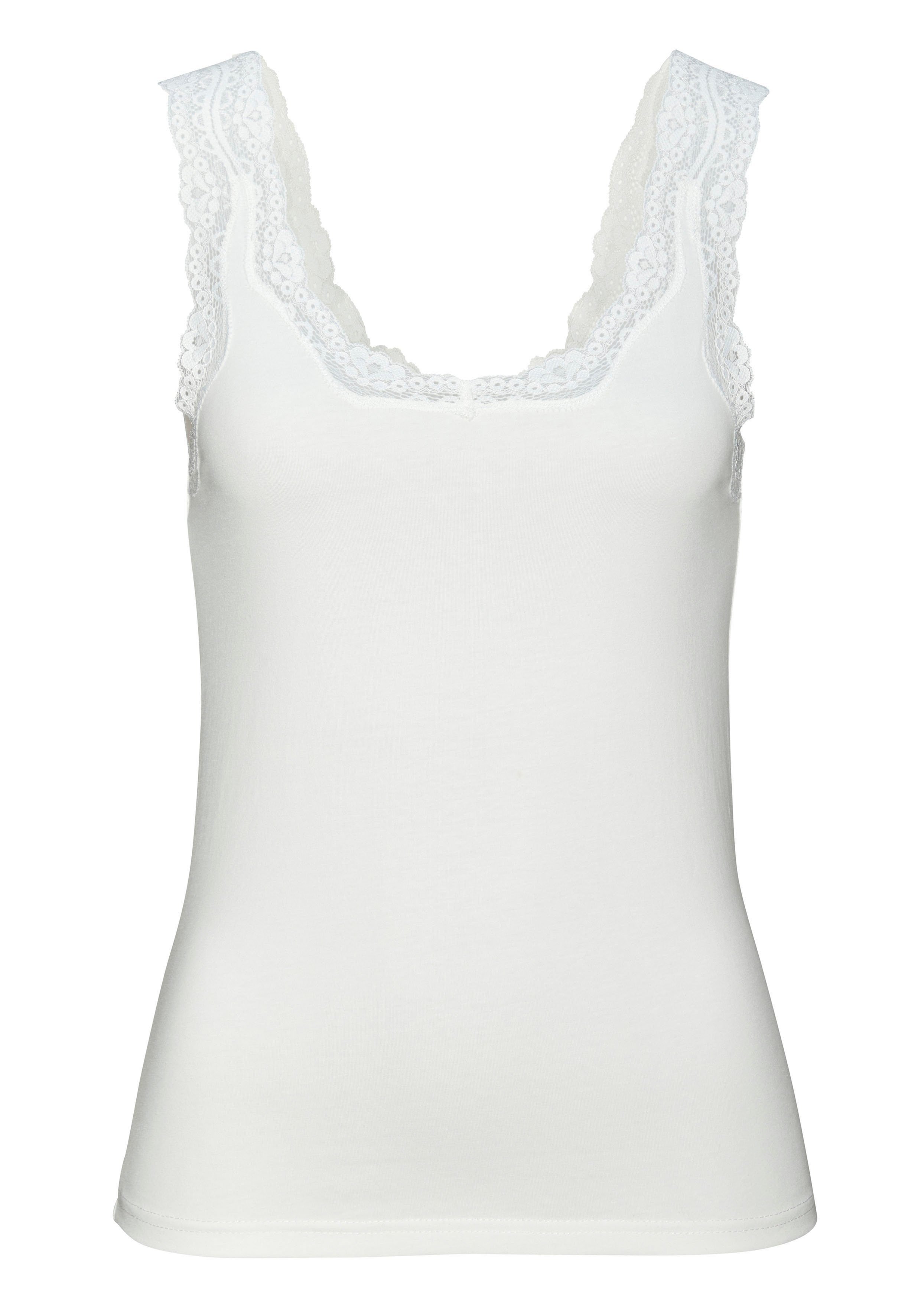 Vivance Hemd van elastische katoen tanktop onderhemd (2 stuks Set van 2)
