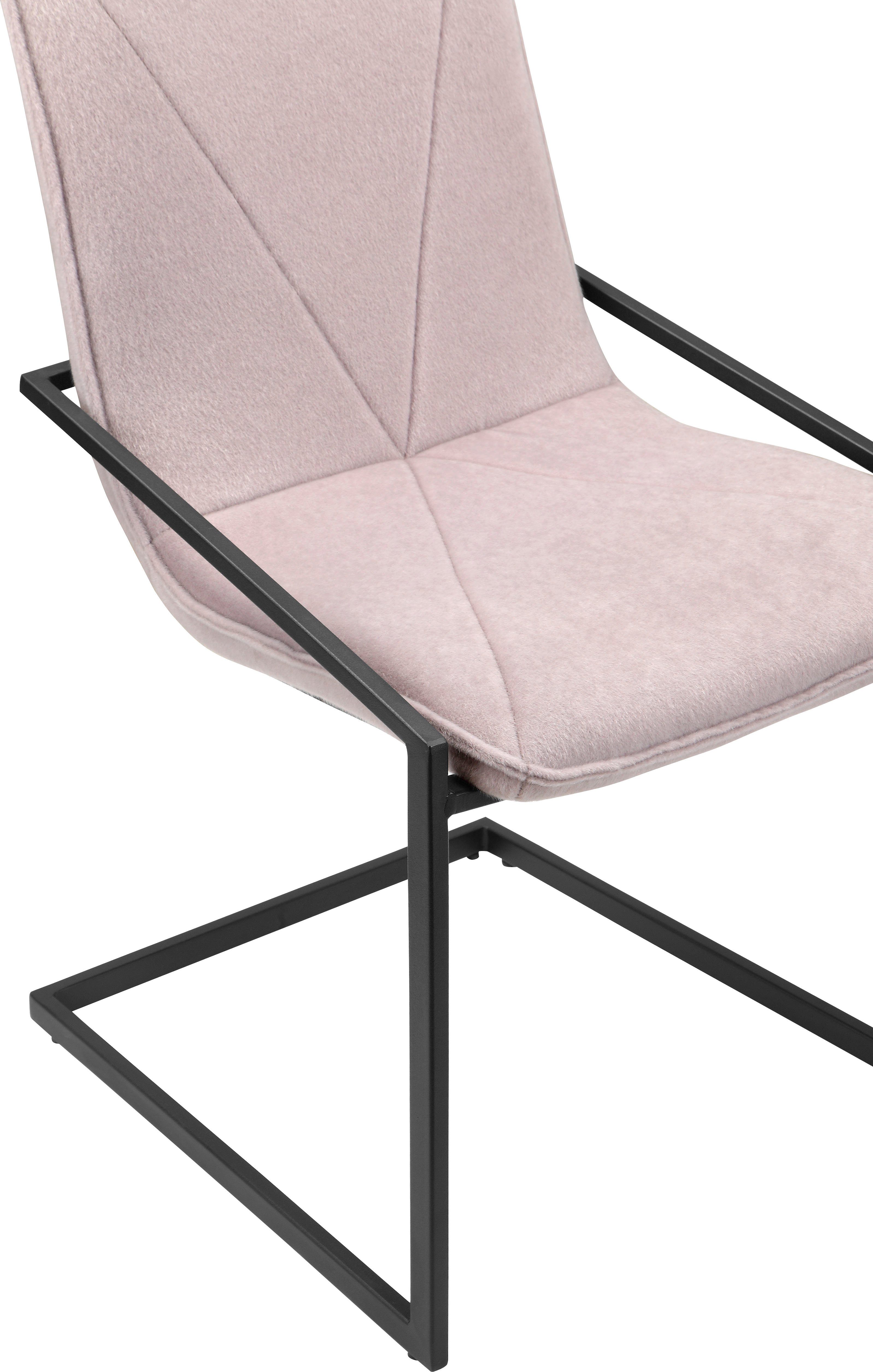 INOSIGN Vrijdragende stoel VITUS van mooie zachte fluwelen bekleding, in verschillende kleurvarianten (set, 2 stuks)